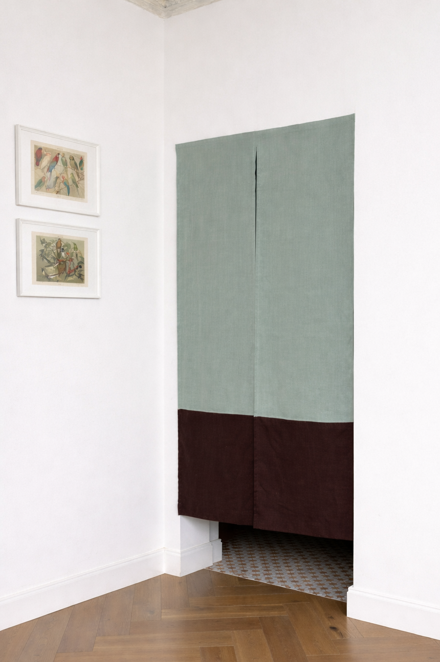 linen noren curtain with velcro tape