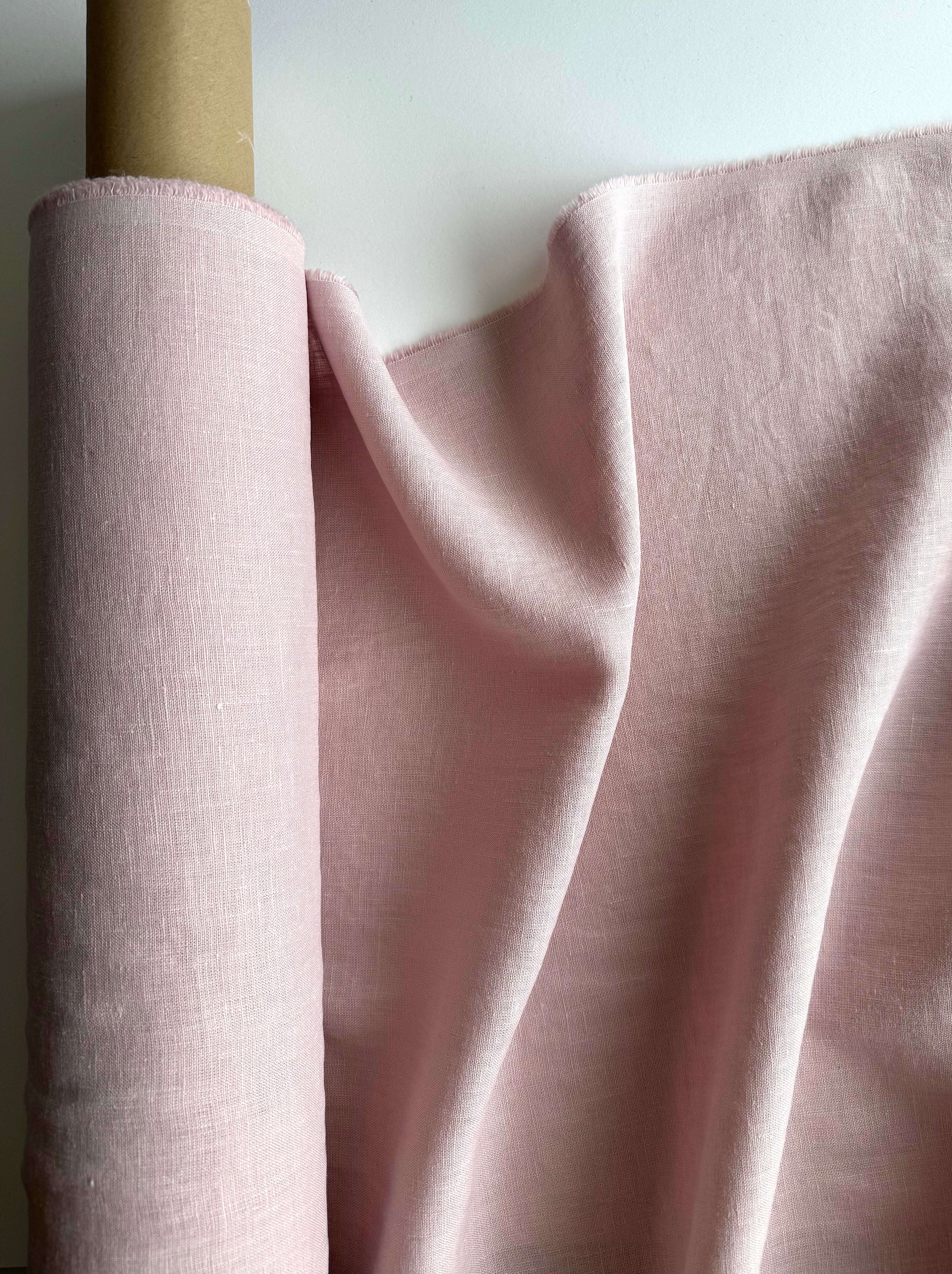 pastel pink linen fabric