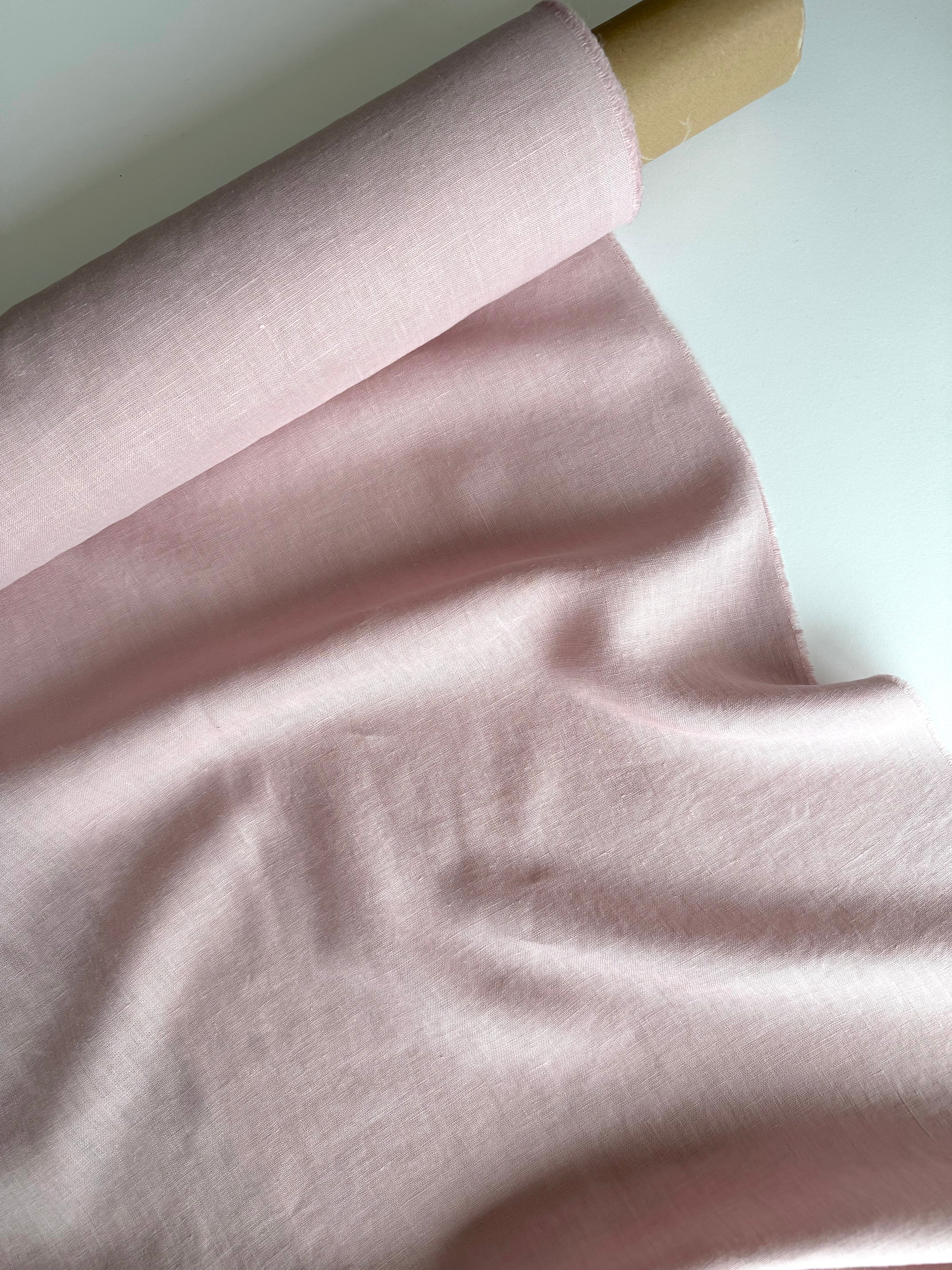 pastel pink linen fabric