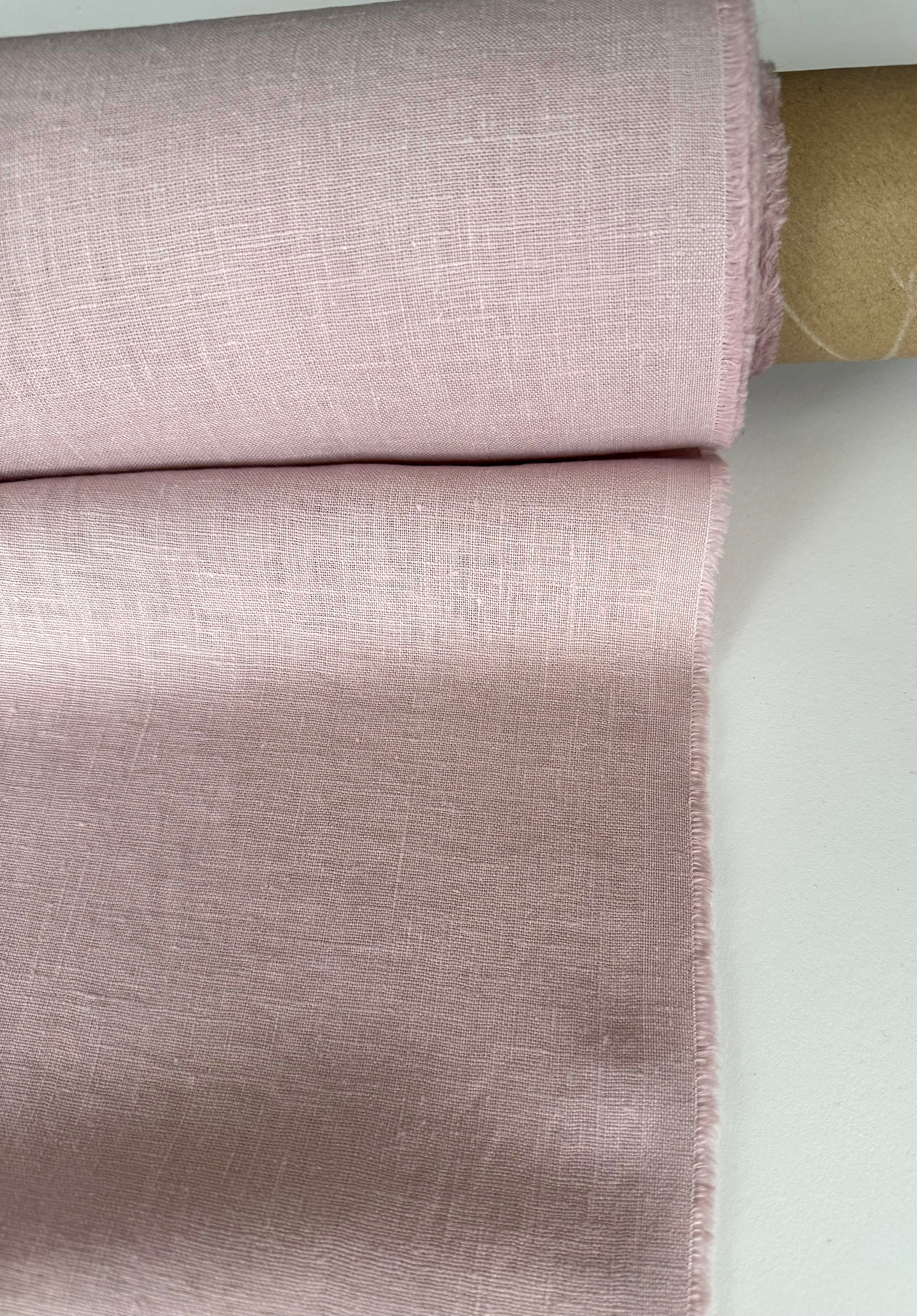pastel pink linen fabric