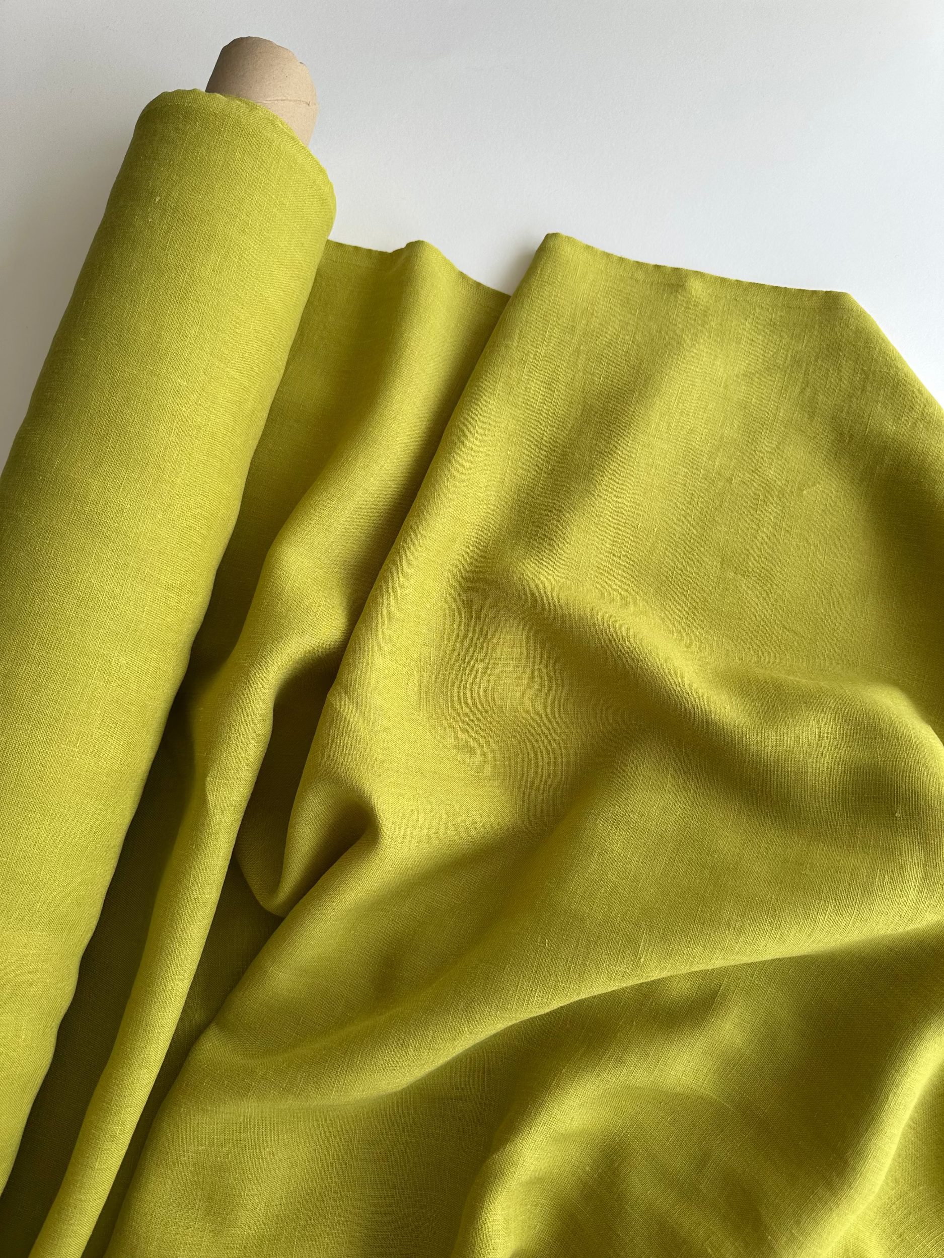 Lime green linen fabric
