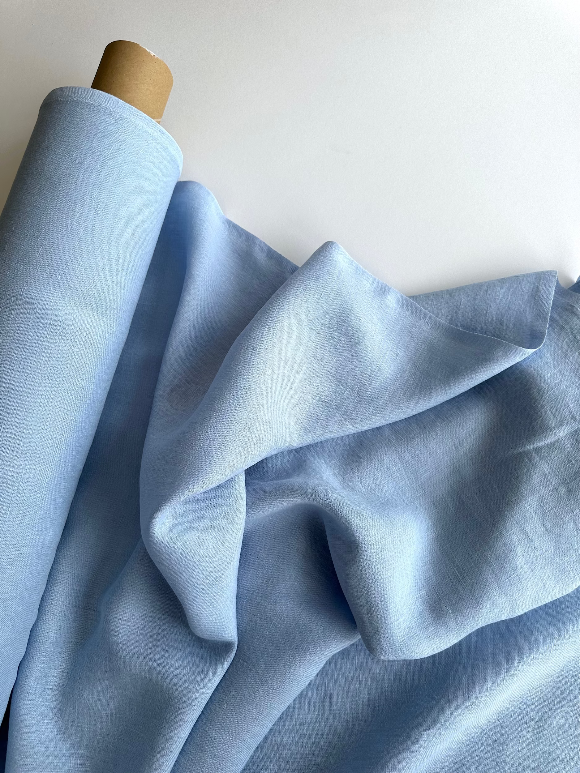 Light blue linen fabric