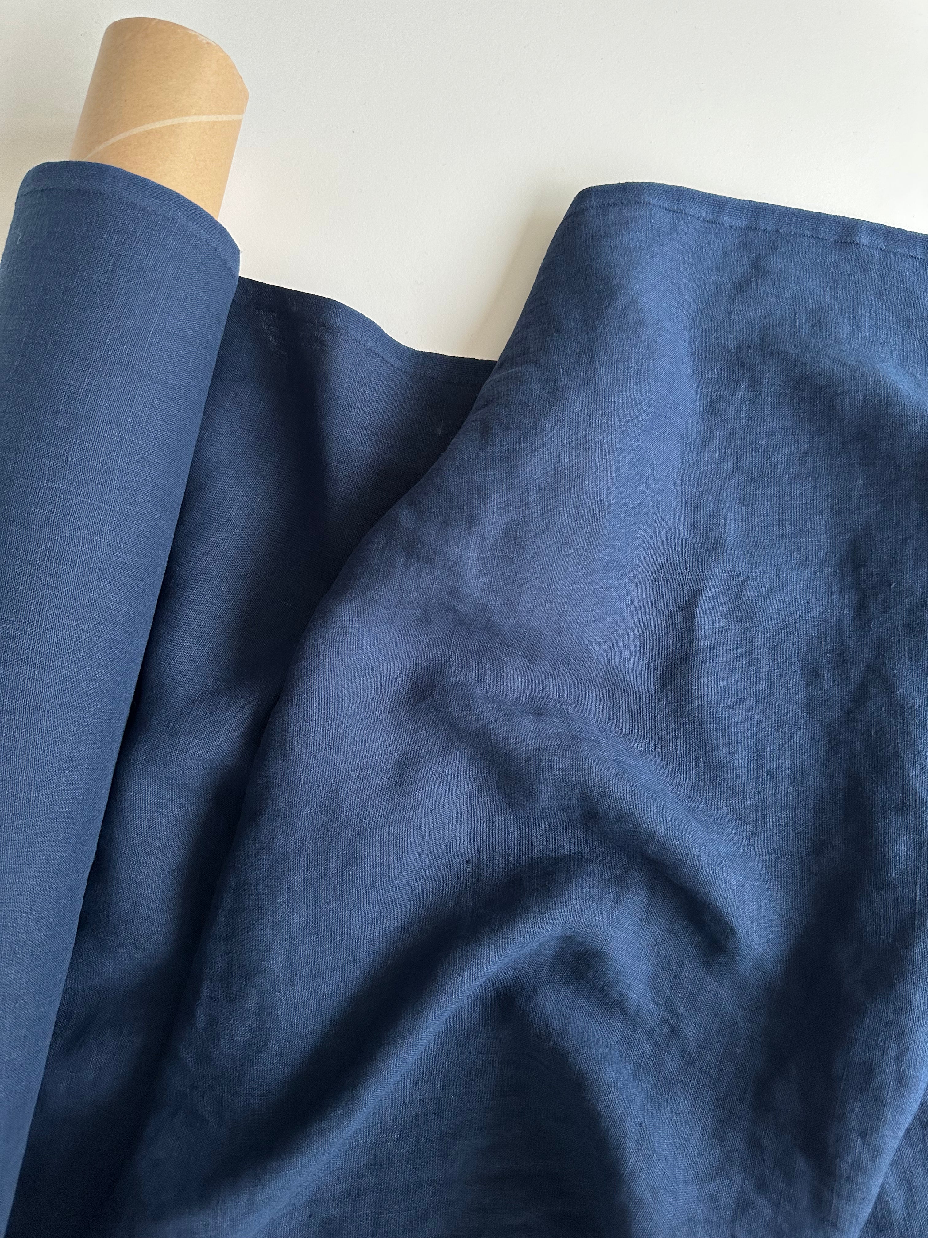 dark blue linen fabric