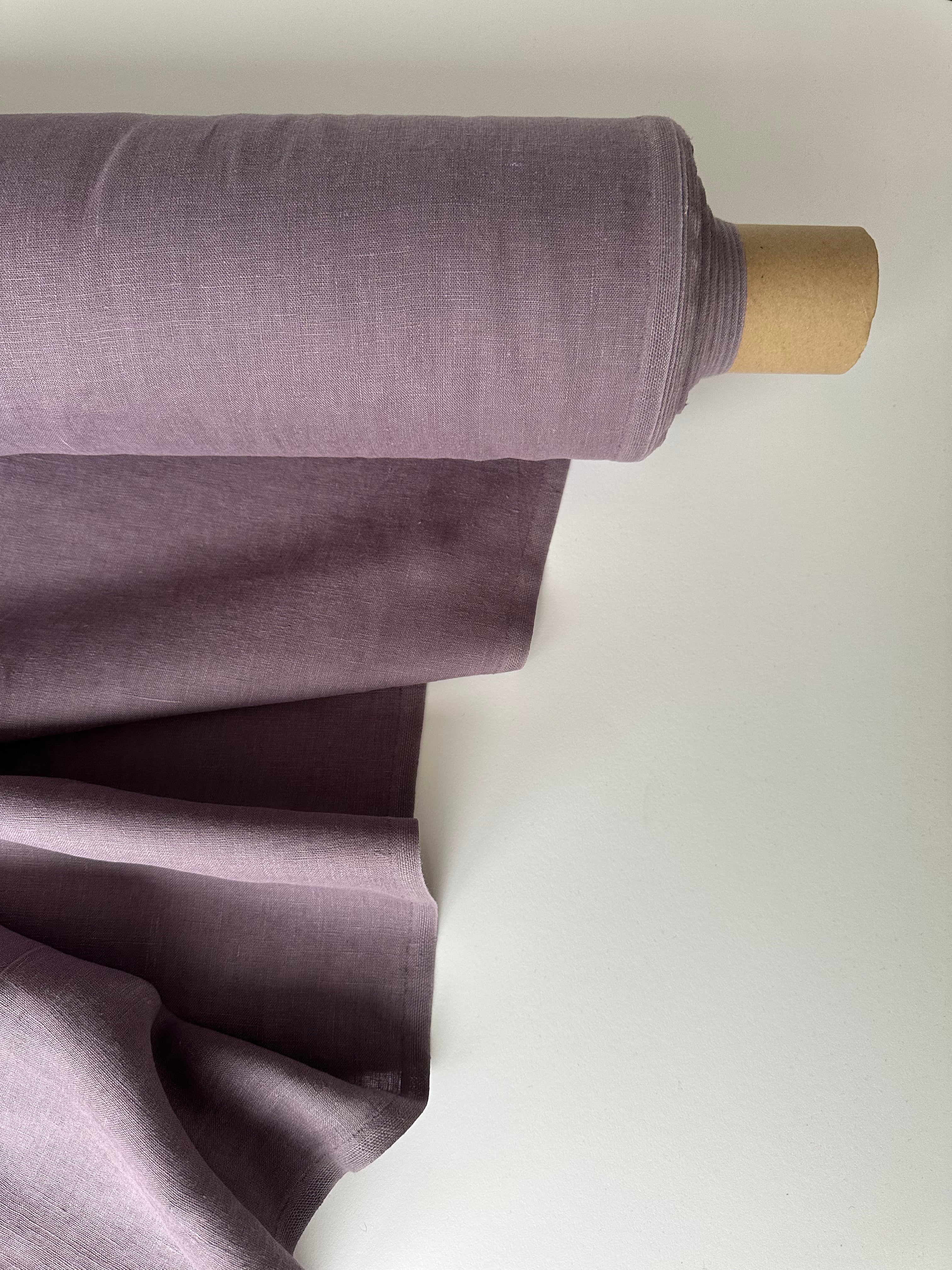 purple lavender linen fabric by meter or yard