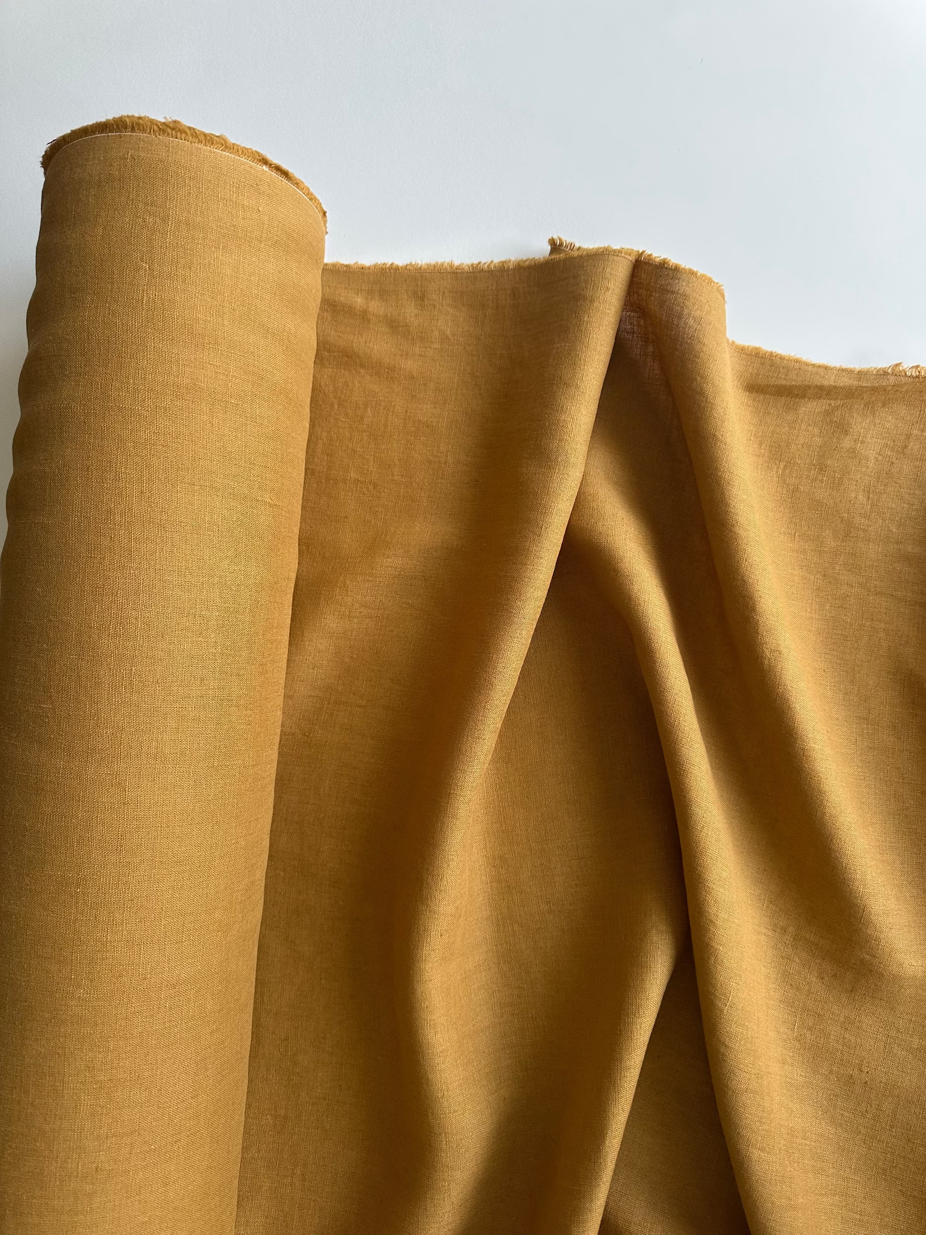 Amber linen fabric