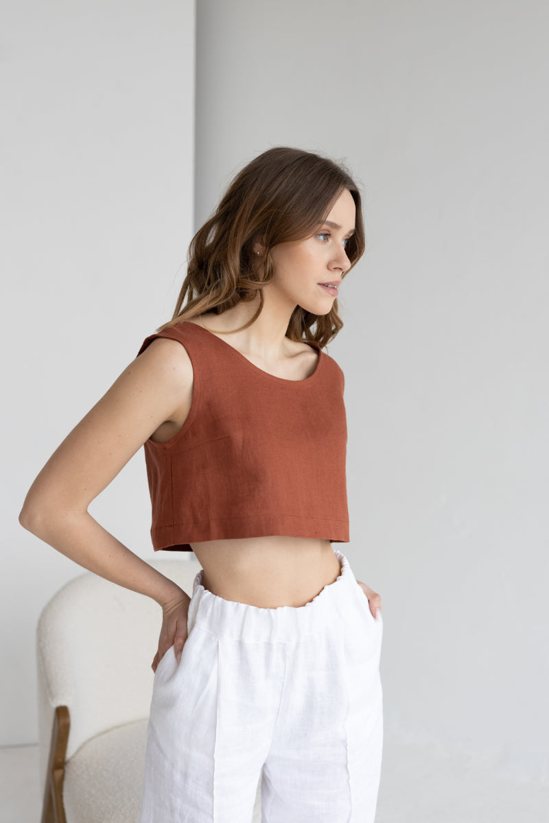 linen crop top