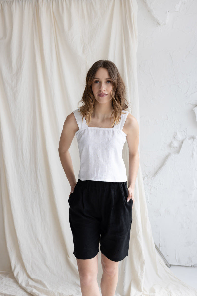 linen bermuda shorts