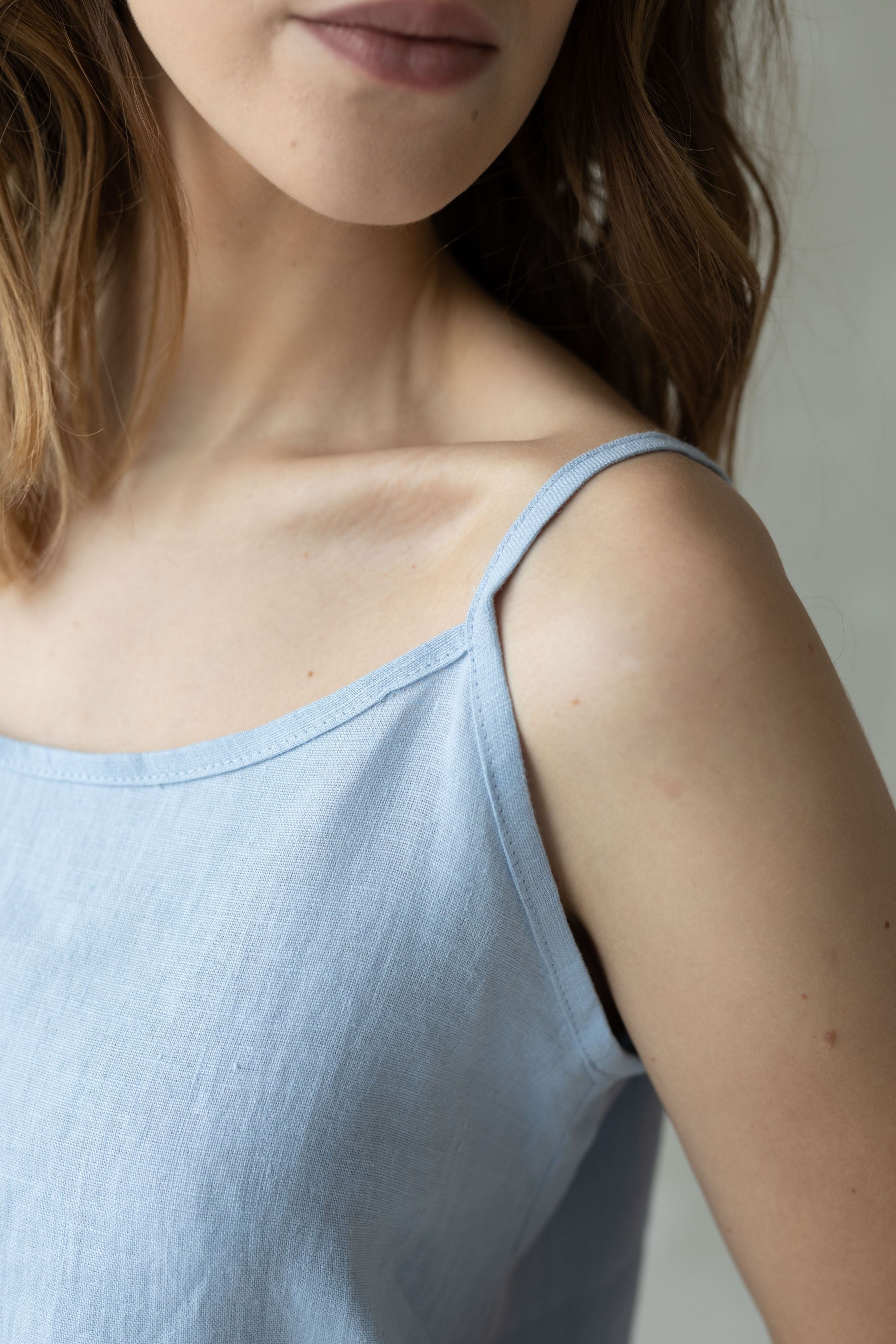 Baby Blue Linen Nightdress