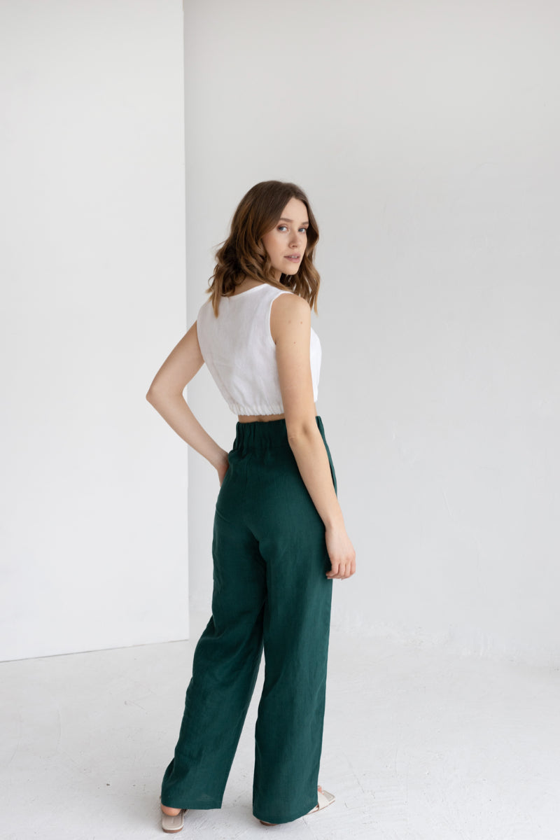 wide leg linen pants