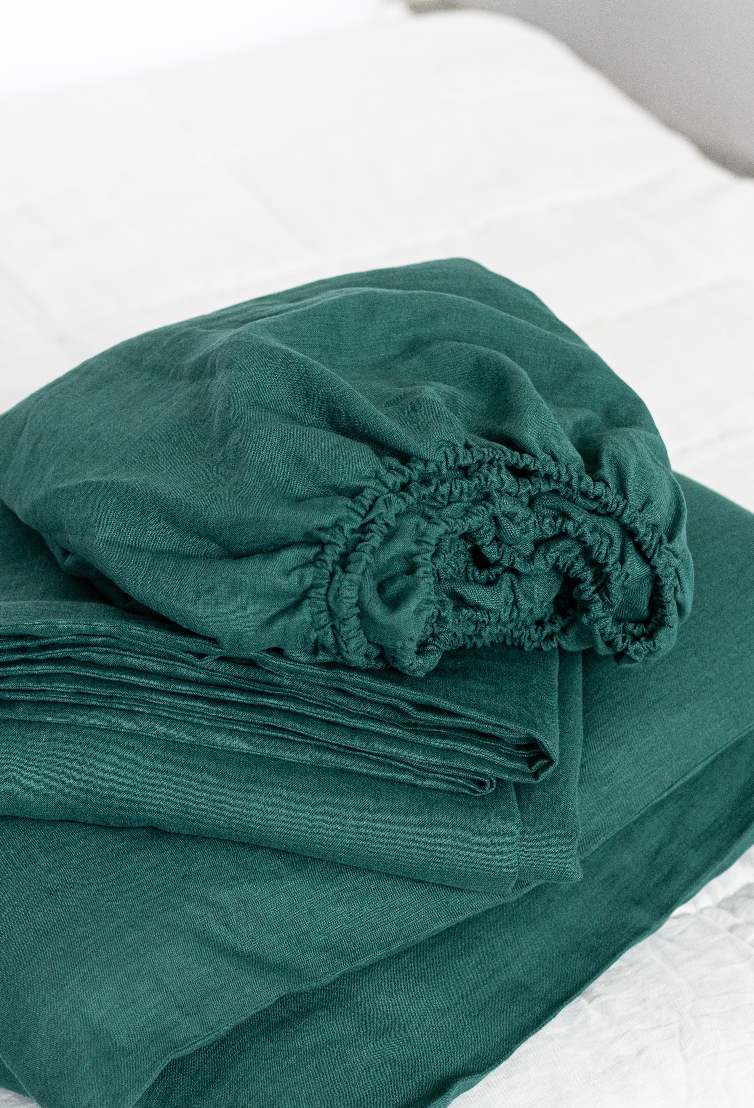 green fitted sheet