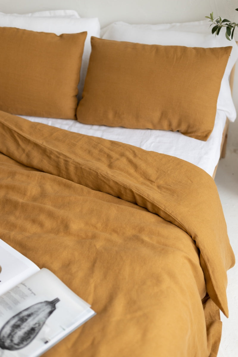 linen duvet cover with ties