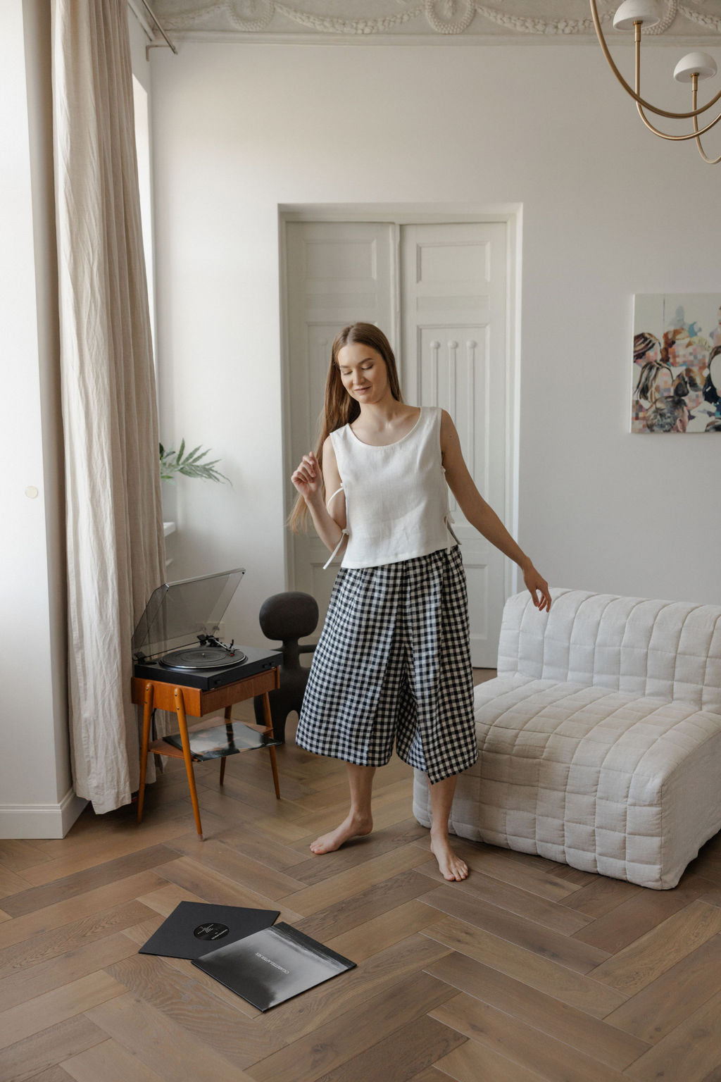 Linen Culotte Skirt Pants