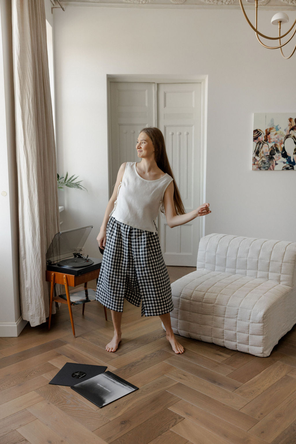 Linen Culotte Skirt Pants