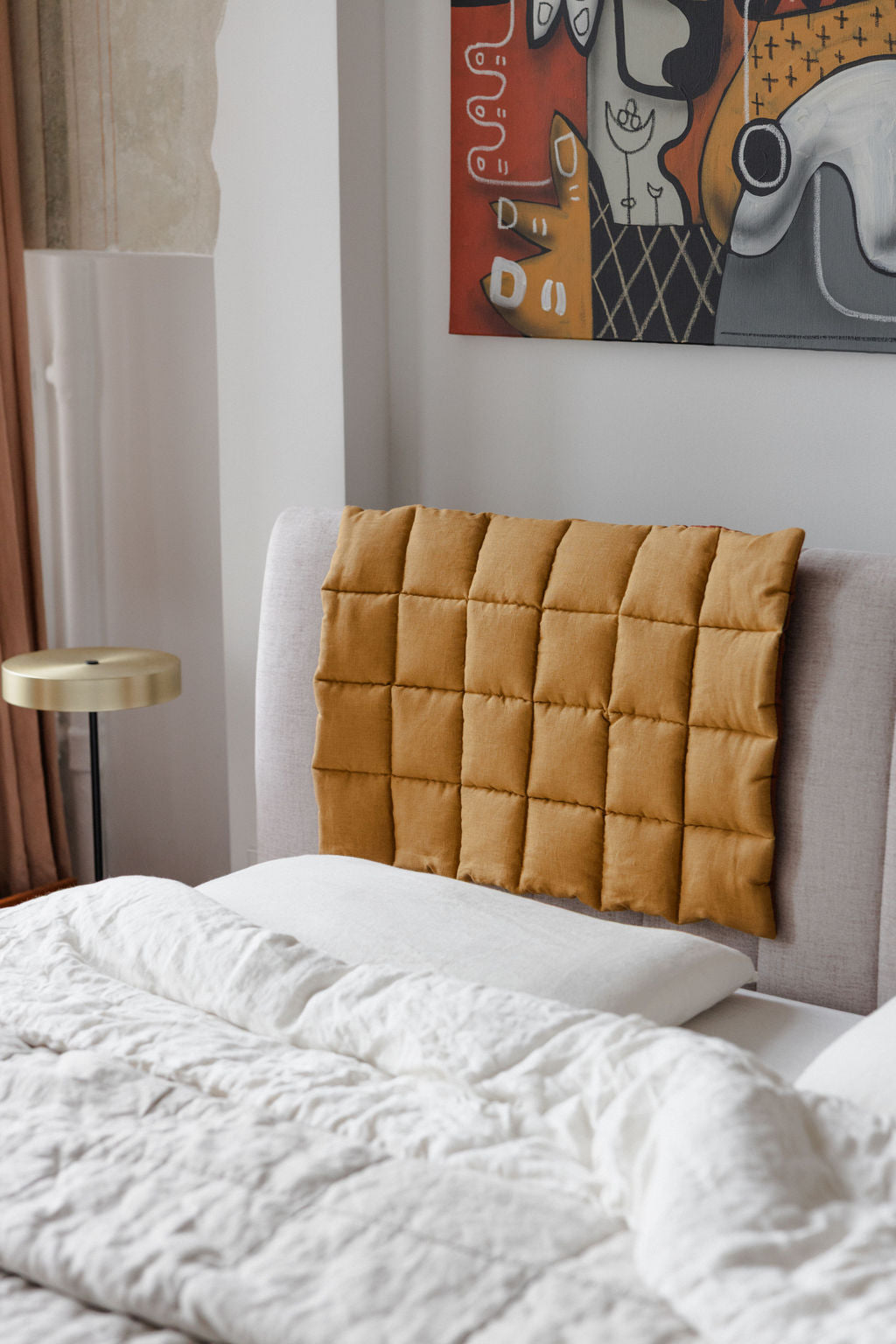 Amber Linen Headboard Cover