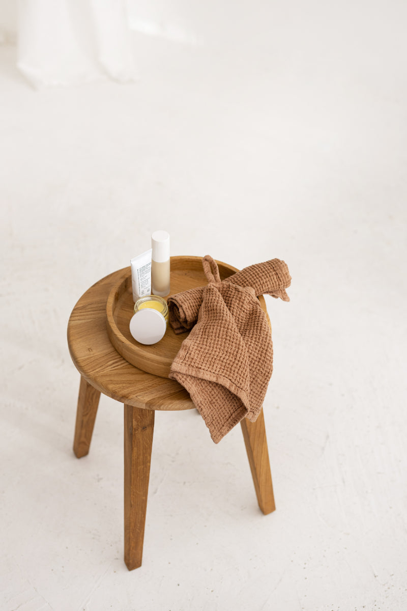 waffle linen face towels