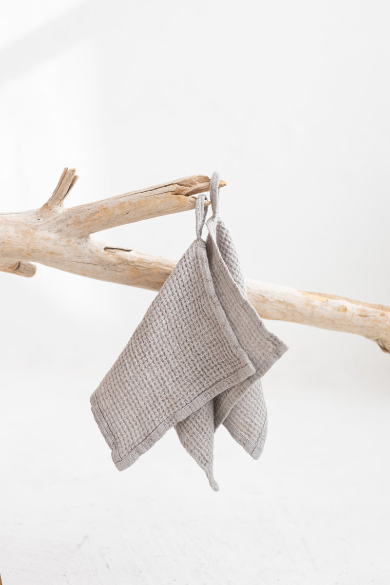 waffle linen face towels