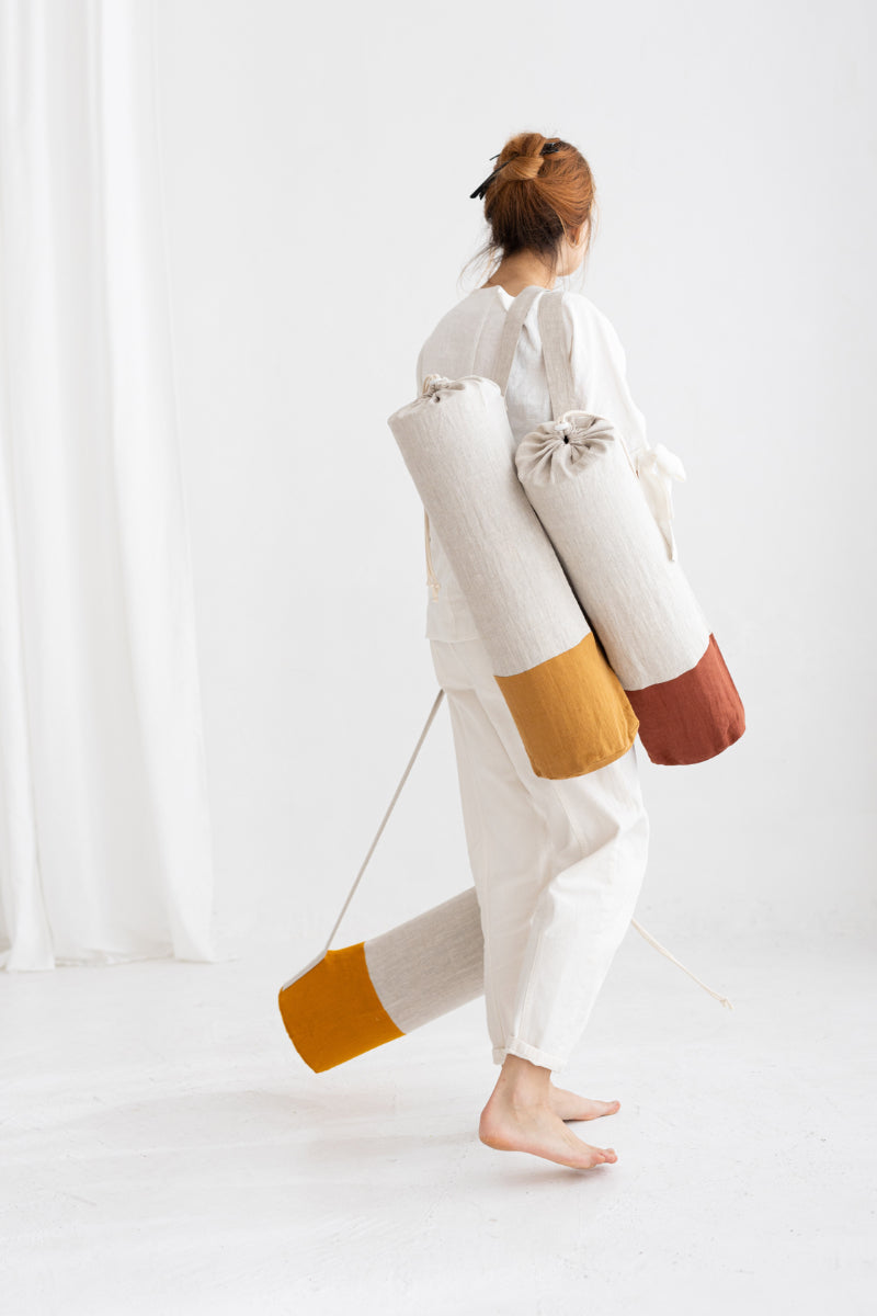 linen yoga mat bag