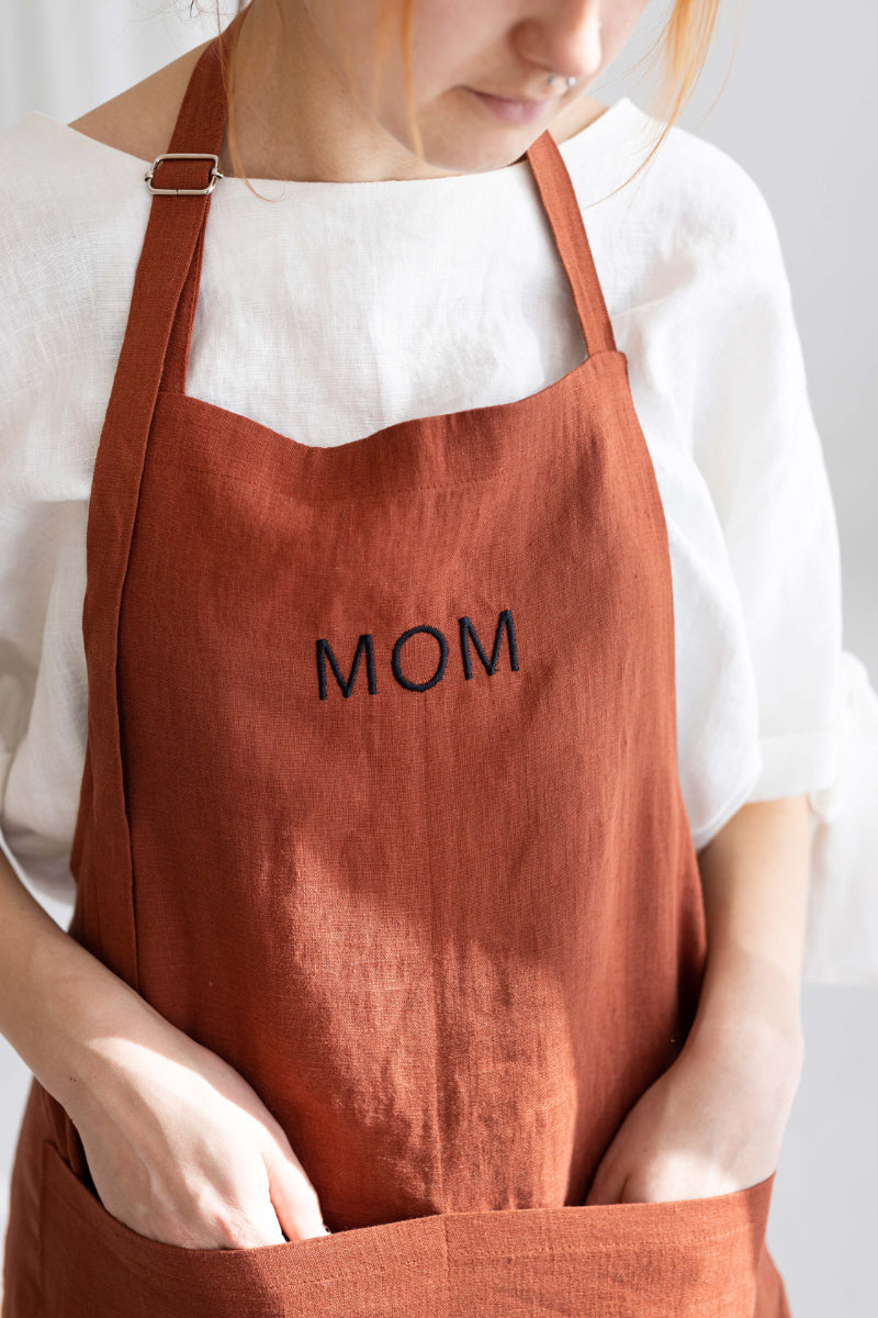 personalized linen apron