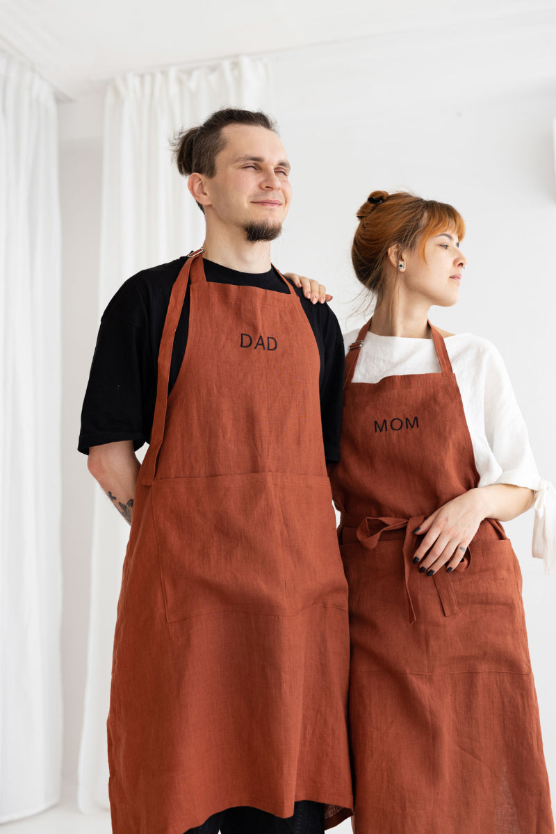 personalized linen apron