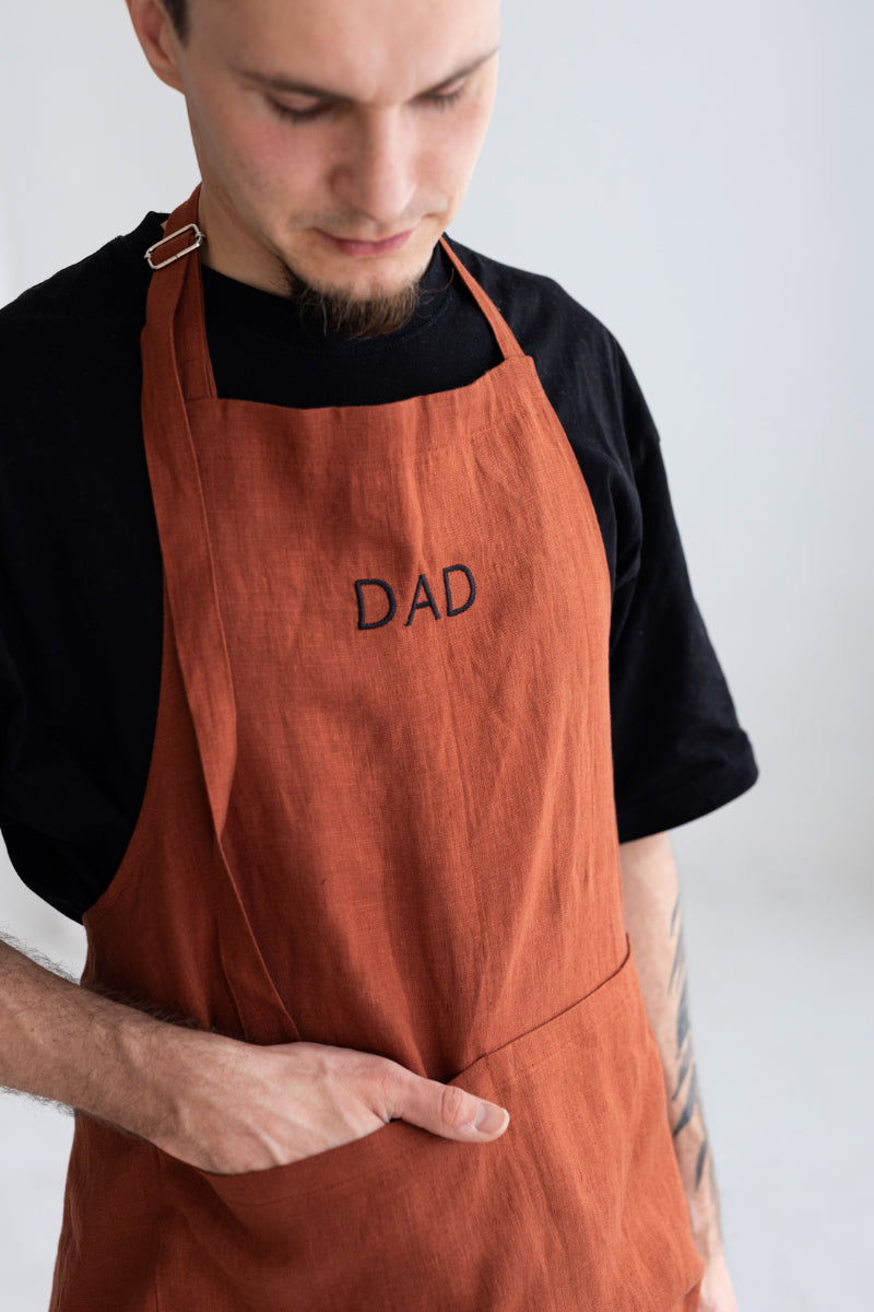 personalized linen apron