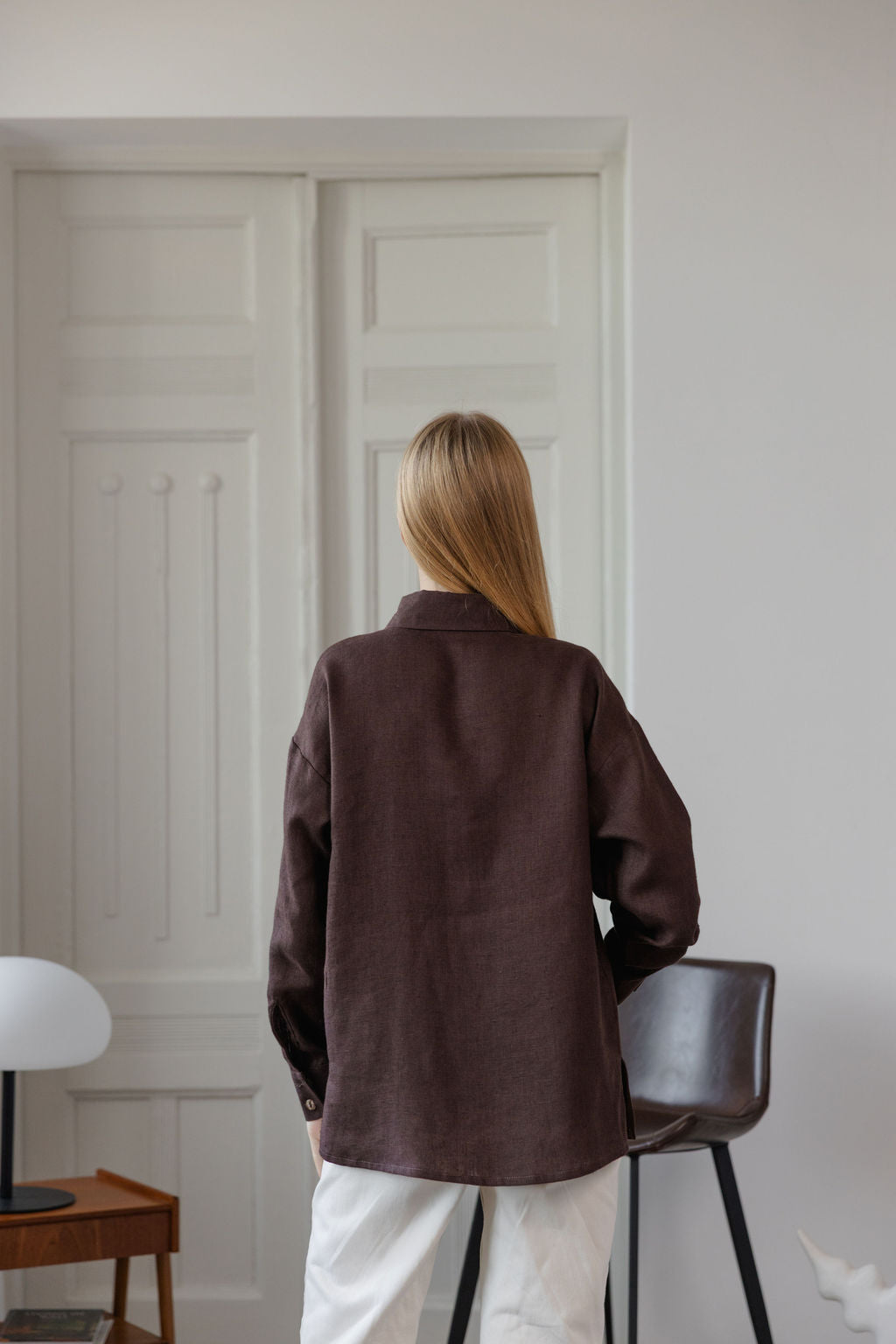brown linen women&