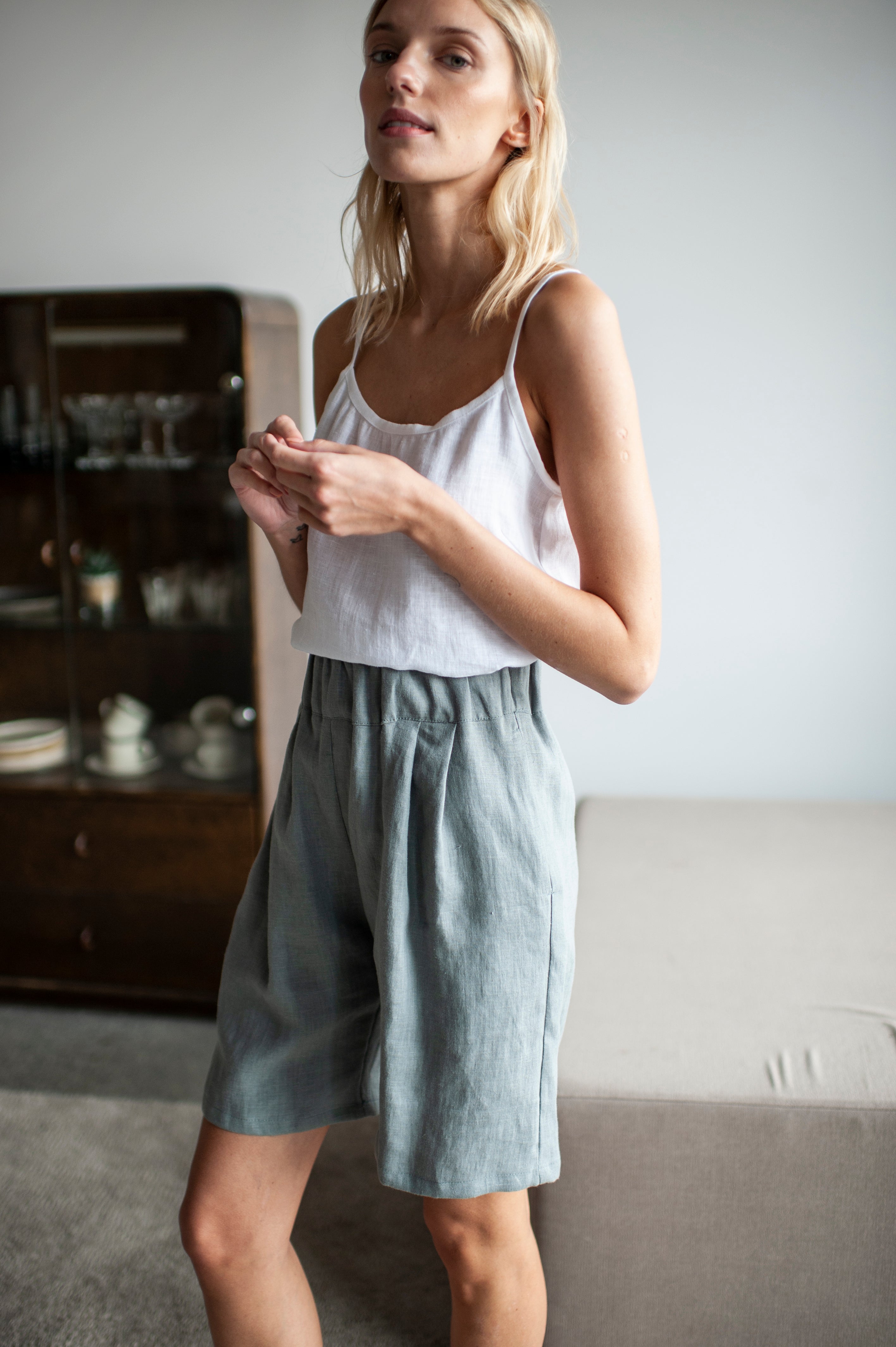 linen bermuda shorts