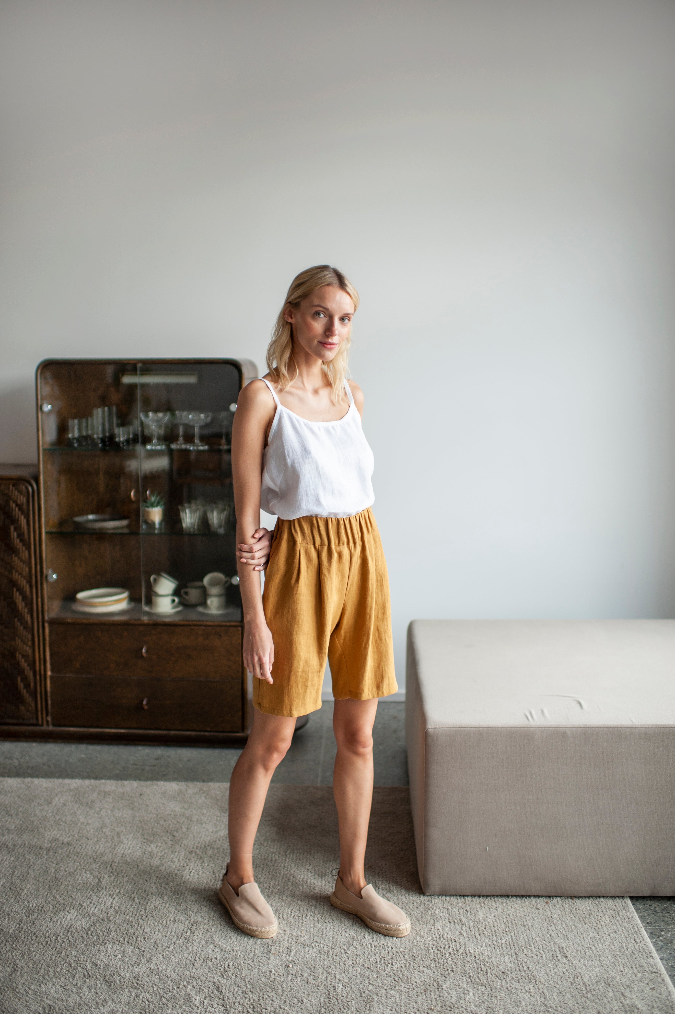 linen bermuda shorts