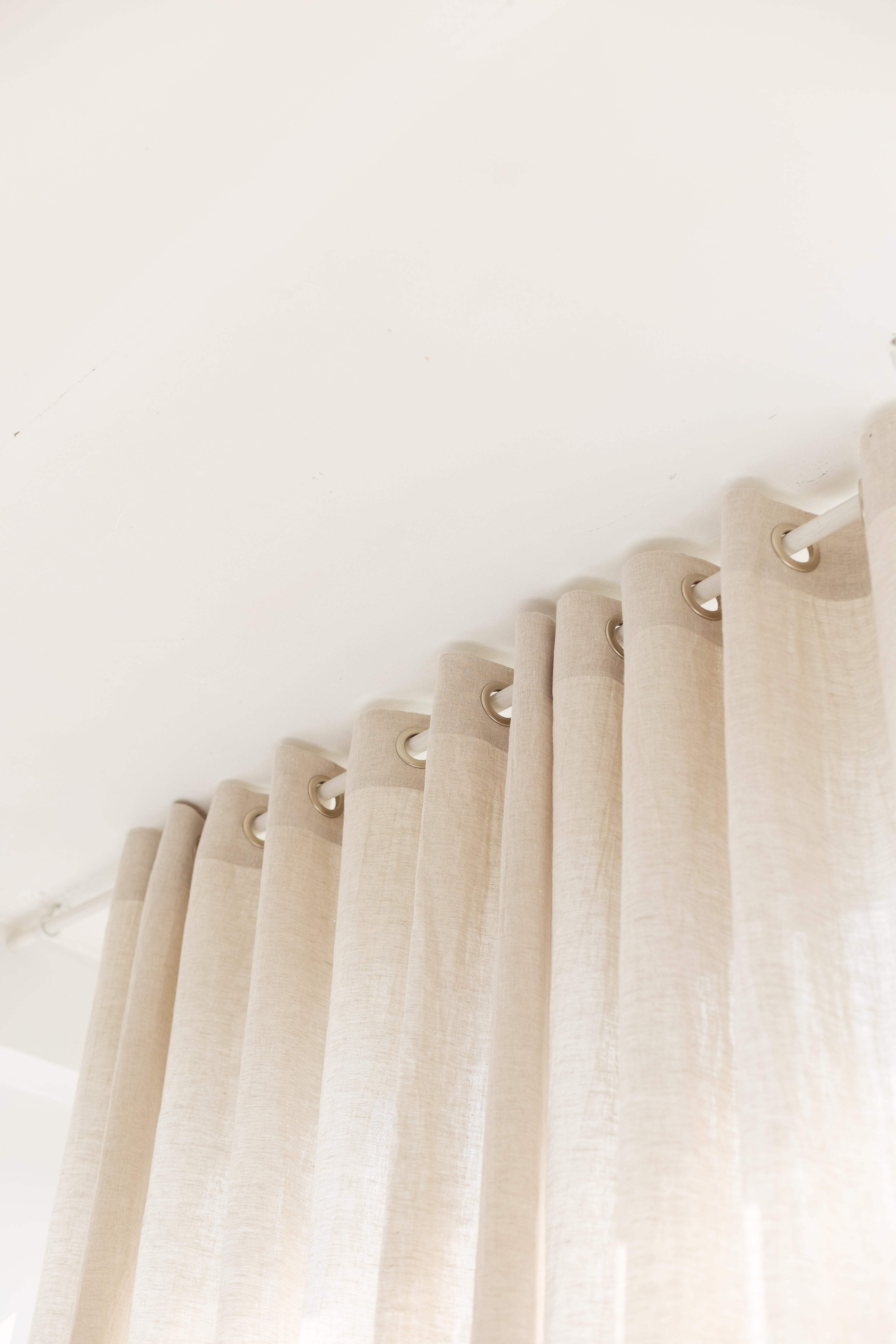 87"/ 220 cm width Natural light Linen Curtain With Grommets