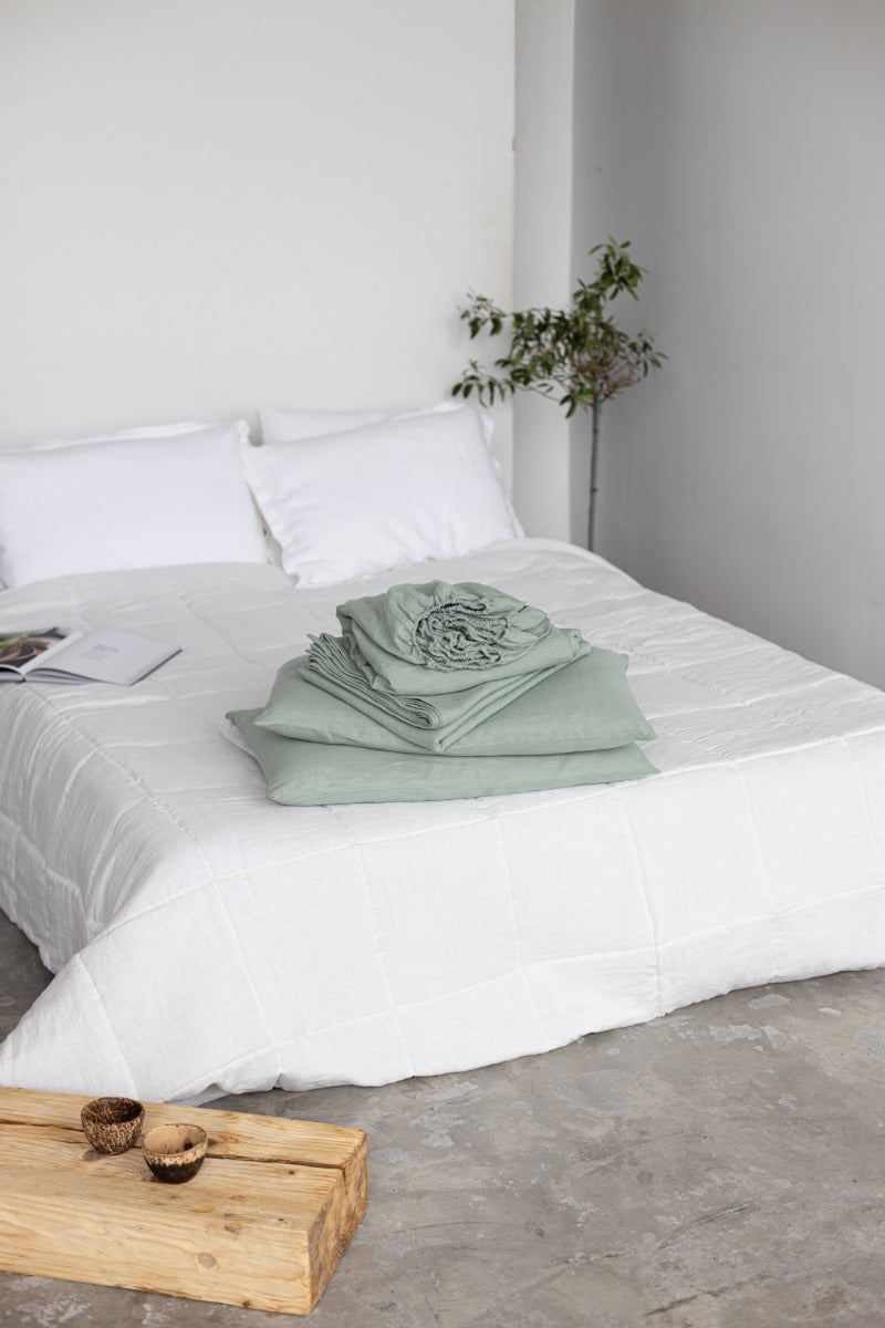 Sage Linen Sheets Set