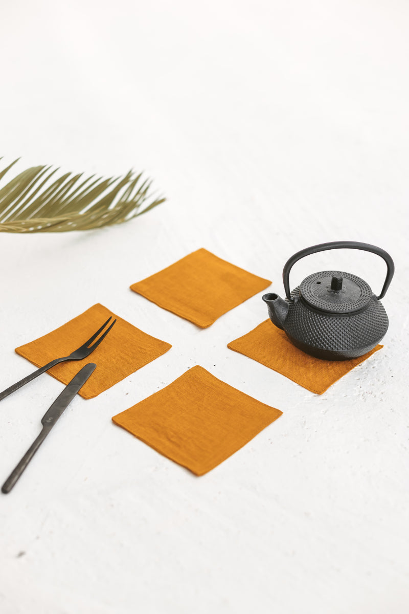 linen coasters set