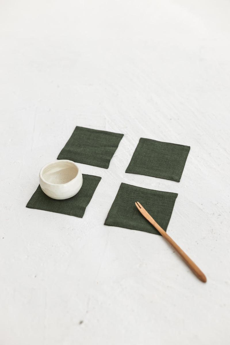 linen coasters set