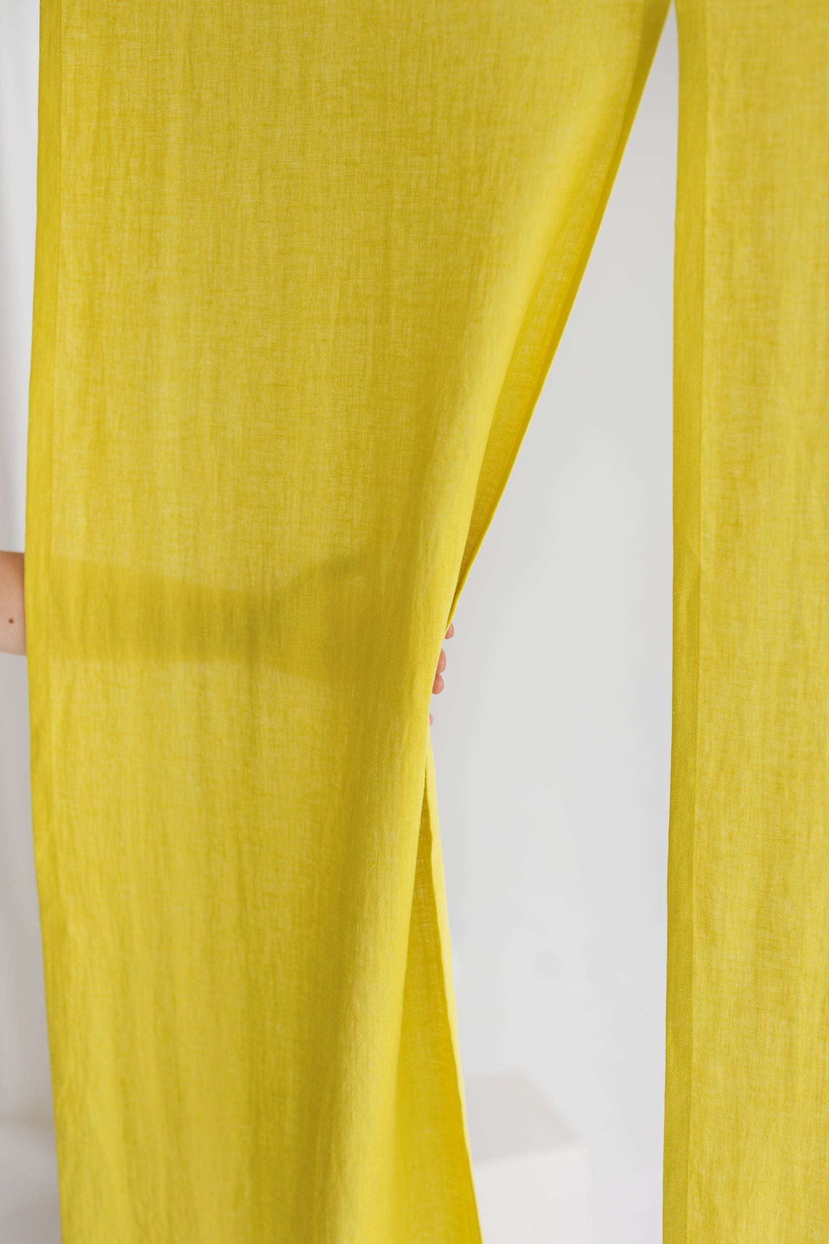 Chartreuse Yellow Linen Japanese Noren Curtain