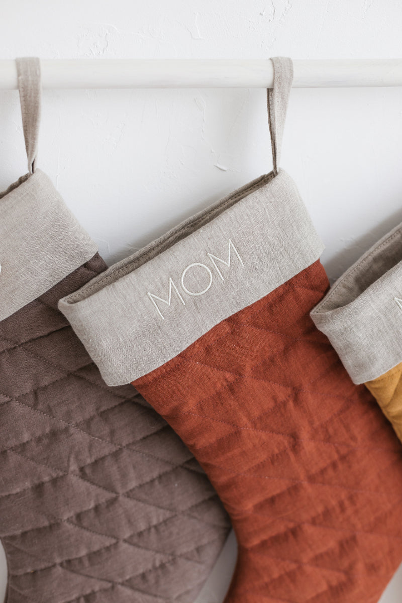 linen Christmas stocking