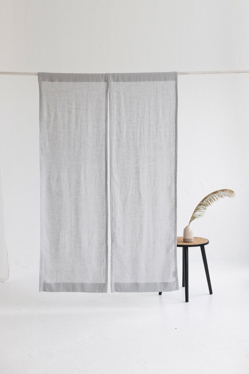 Cloud grey Linen Japanese Noren Curtain