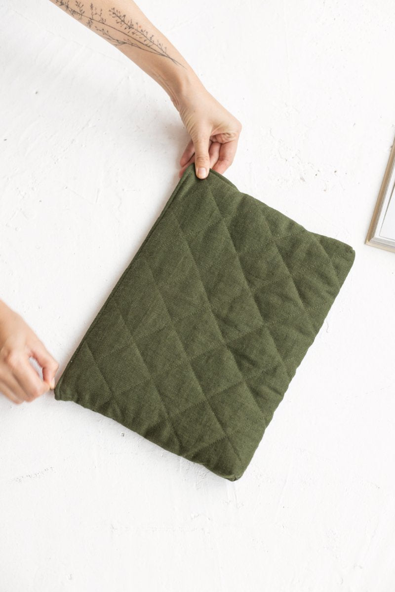 linen laptop case