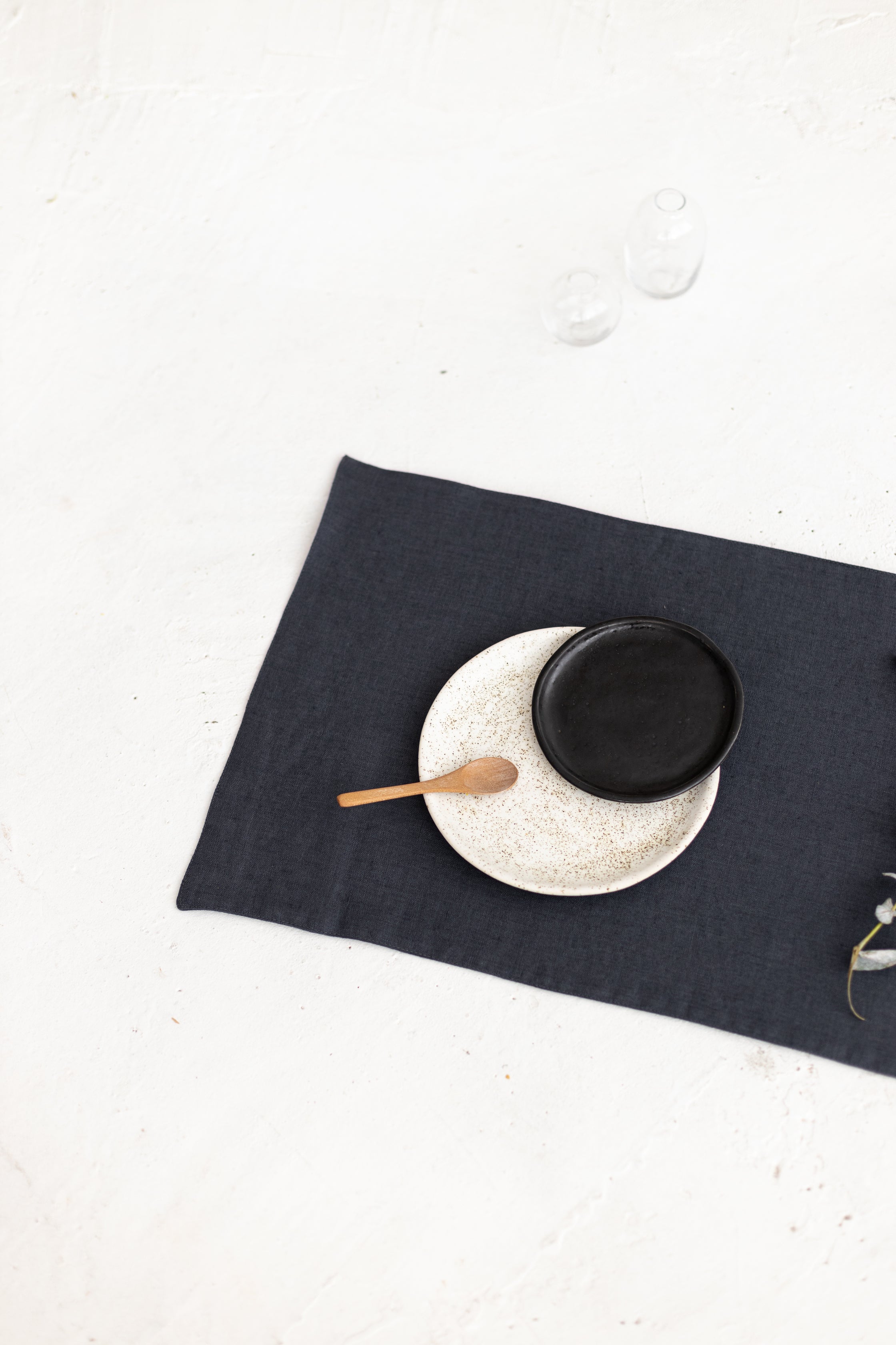 Gray linen placemat
