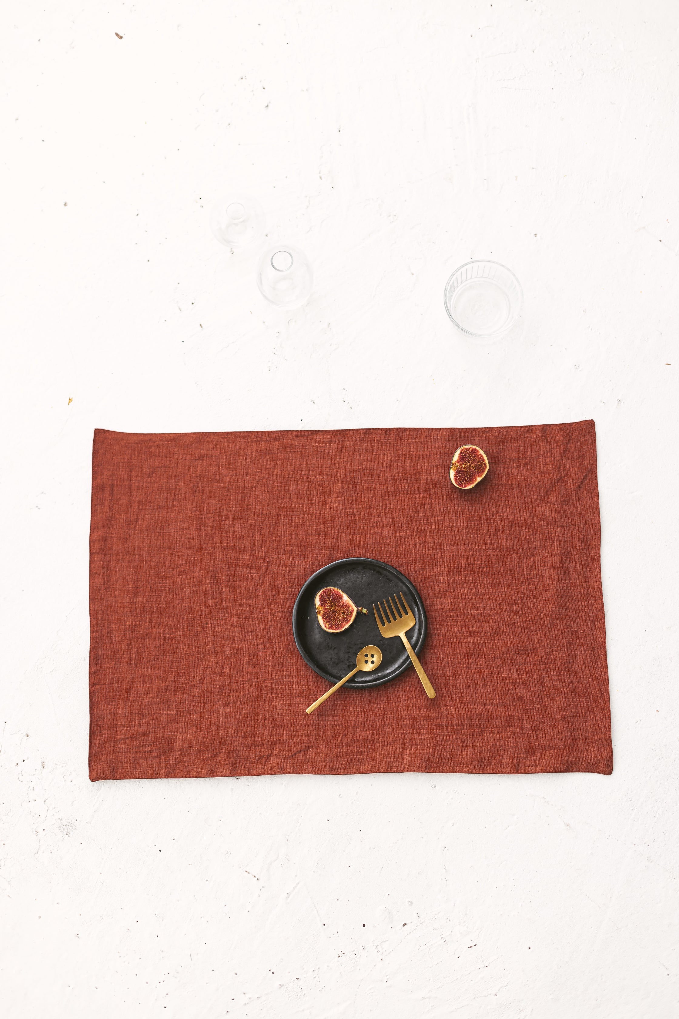 rust linen placemat
