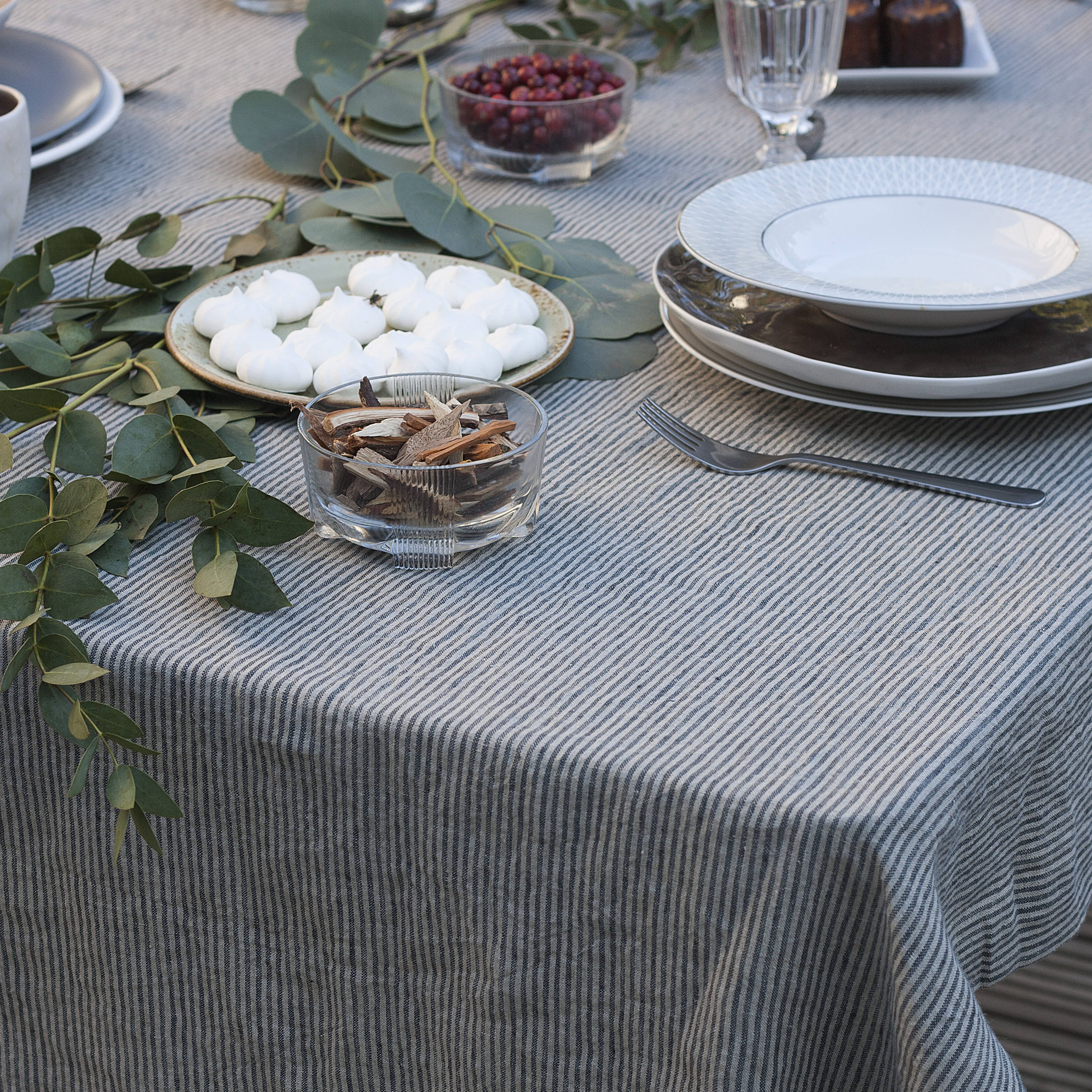 Striped Linen Tablecloth