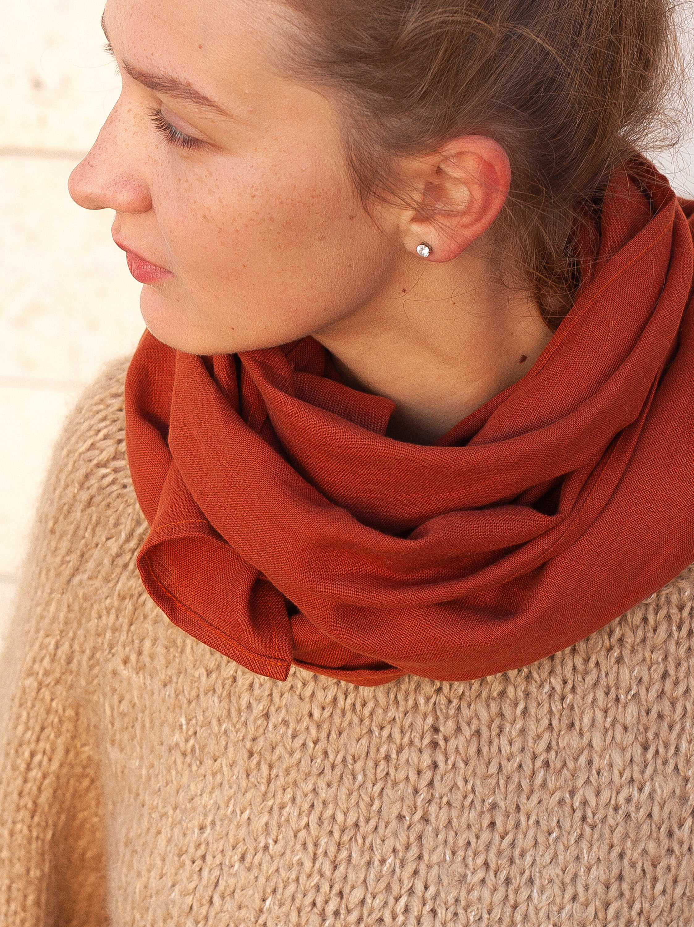Rusty Linen Scarf