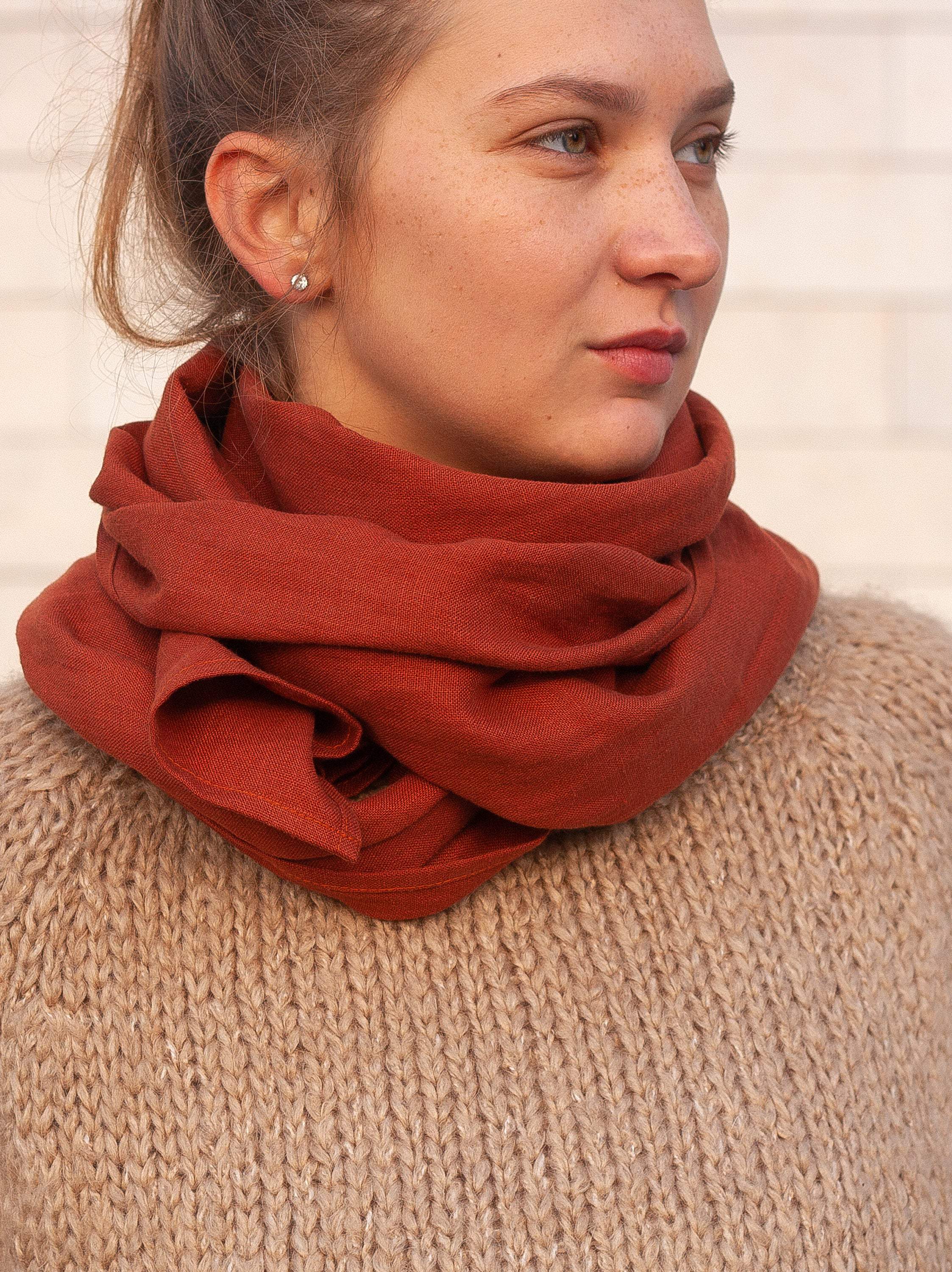 Rusty Linen Scarf