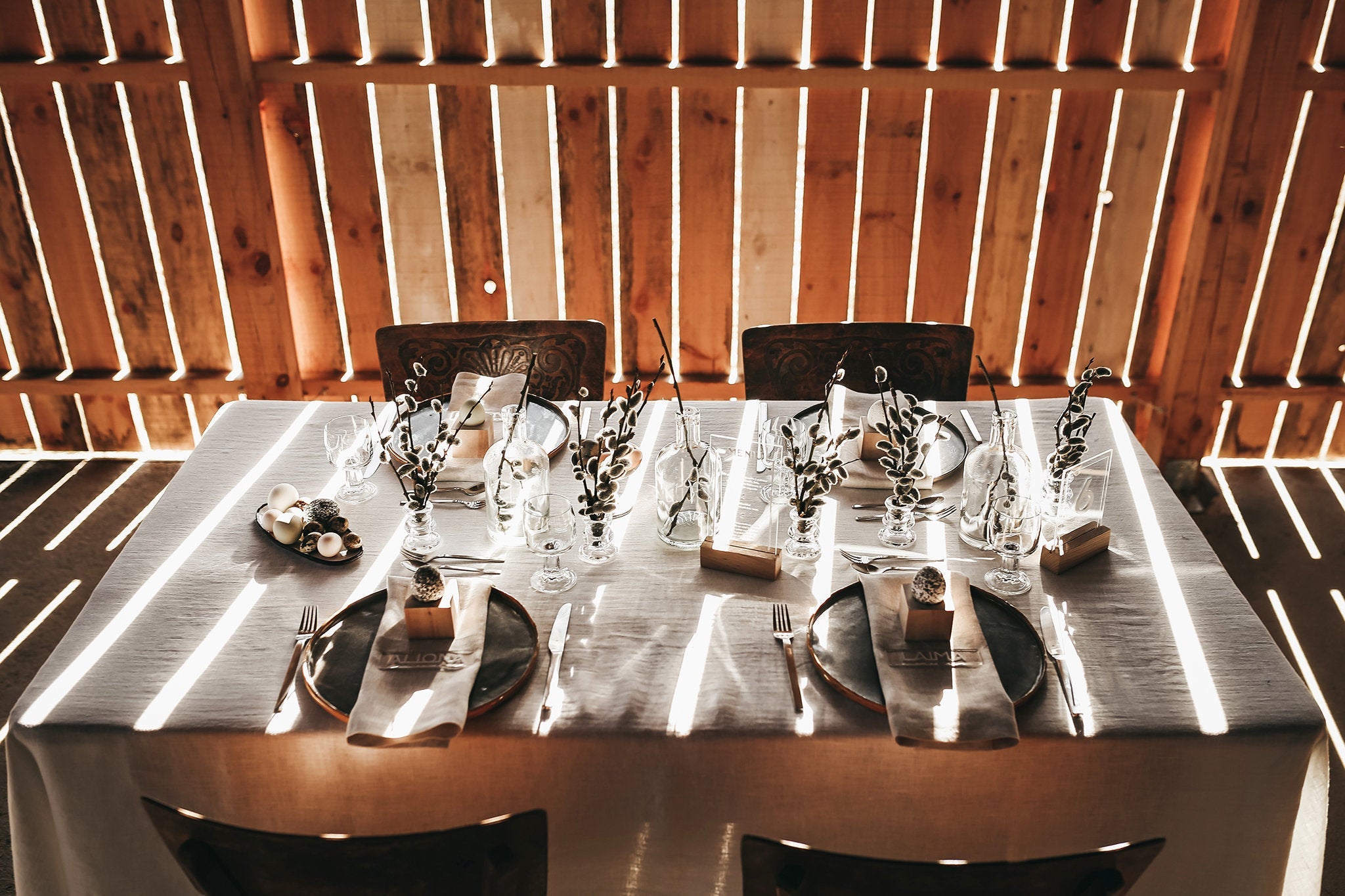 Large Linen Tablecloth Off White