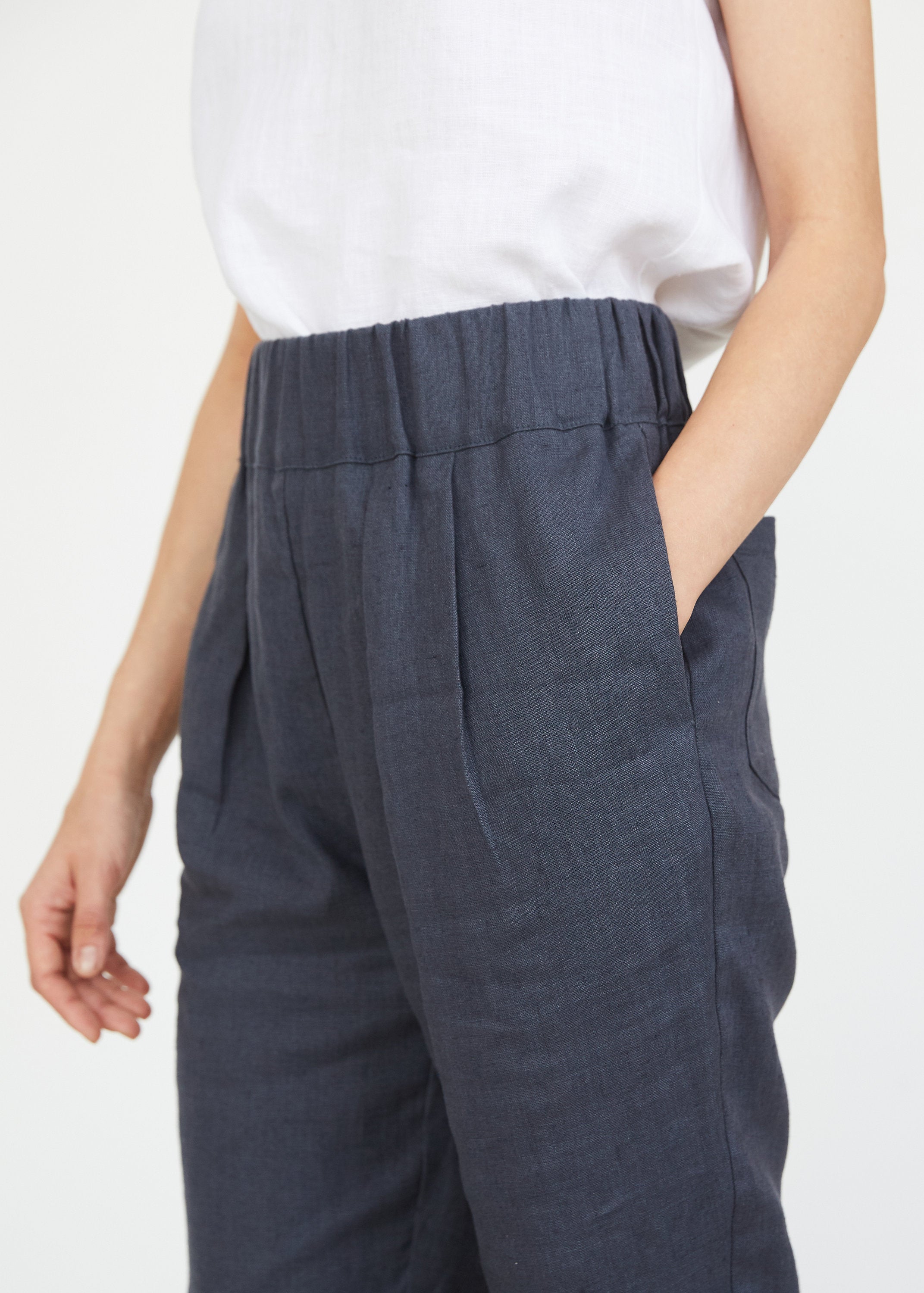 Coal Gray Linen Pants