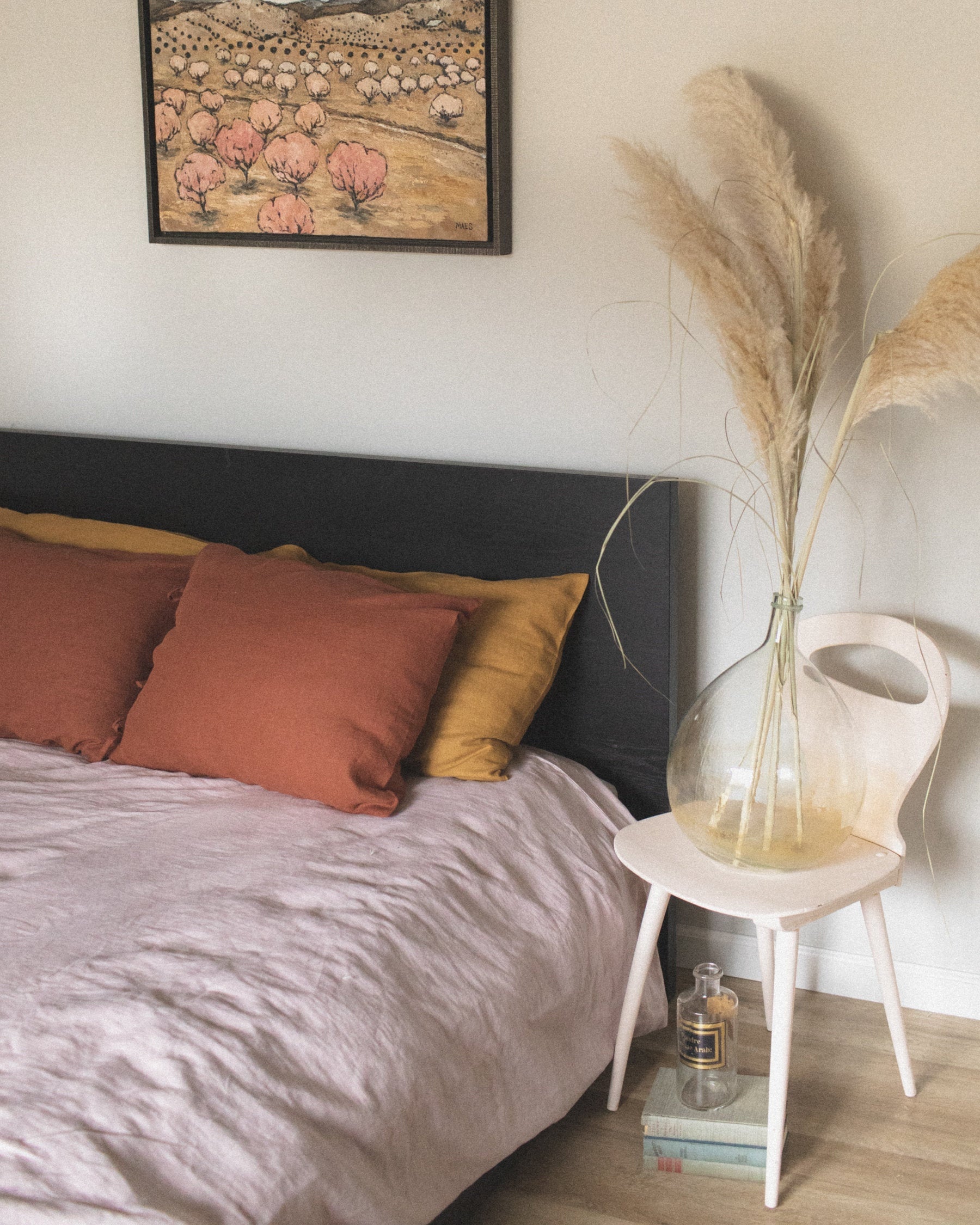 Rusty Linen Pillow Case With Ties