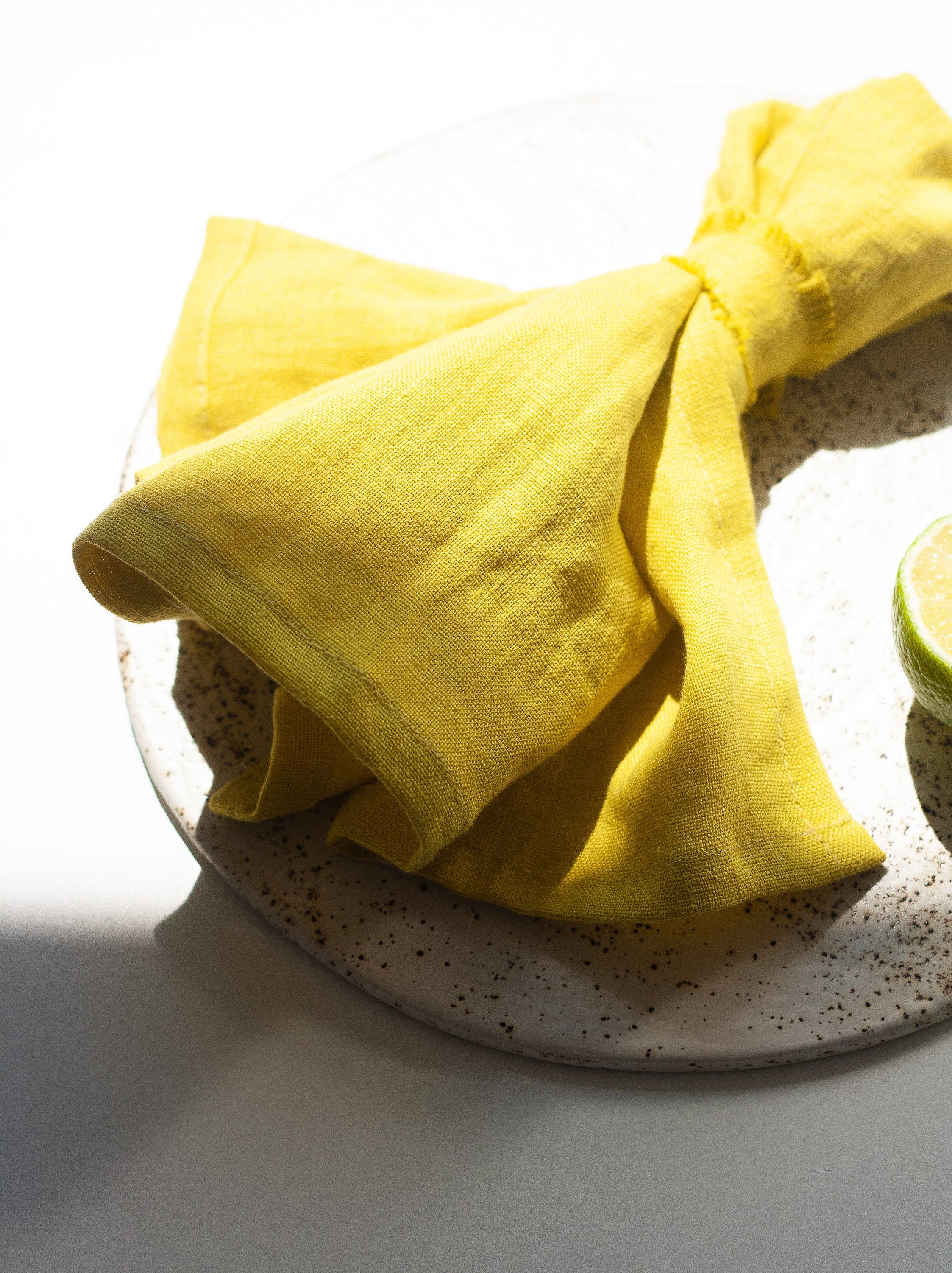 Chartreuse Yellow Linen Napkins Set Of 2