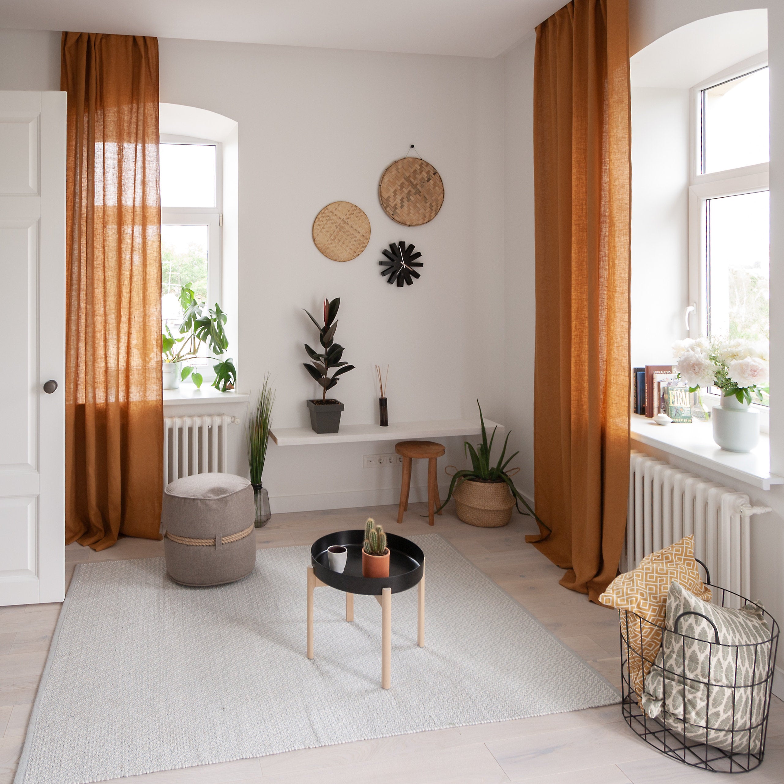 Safari Green Linen Curtain