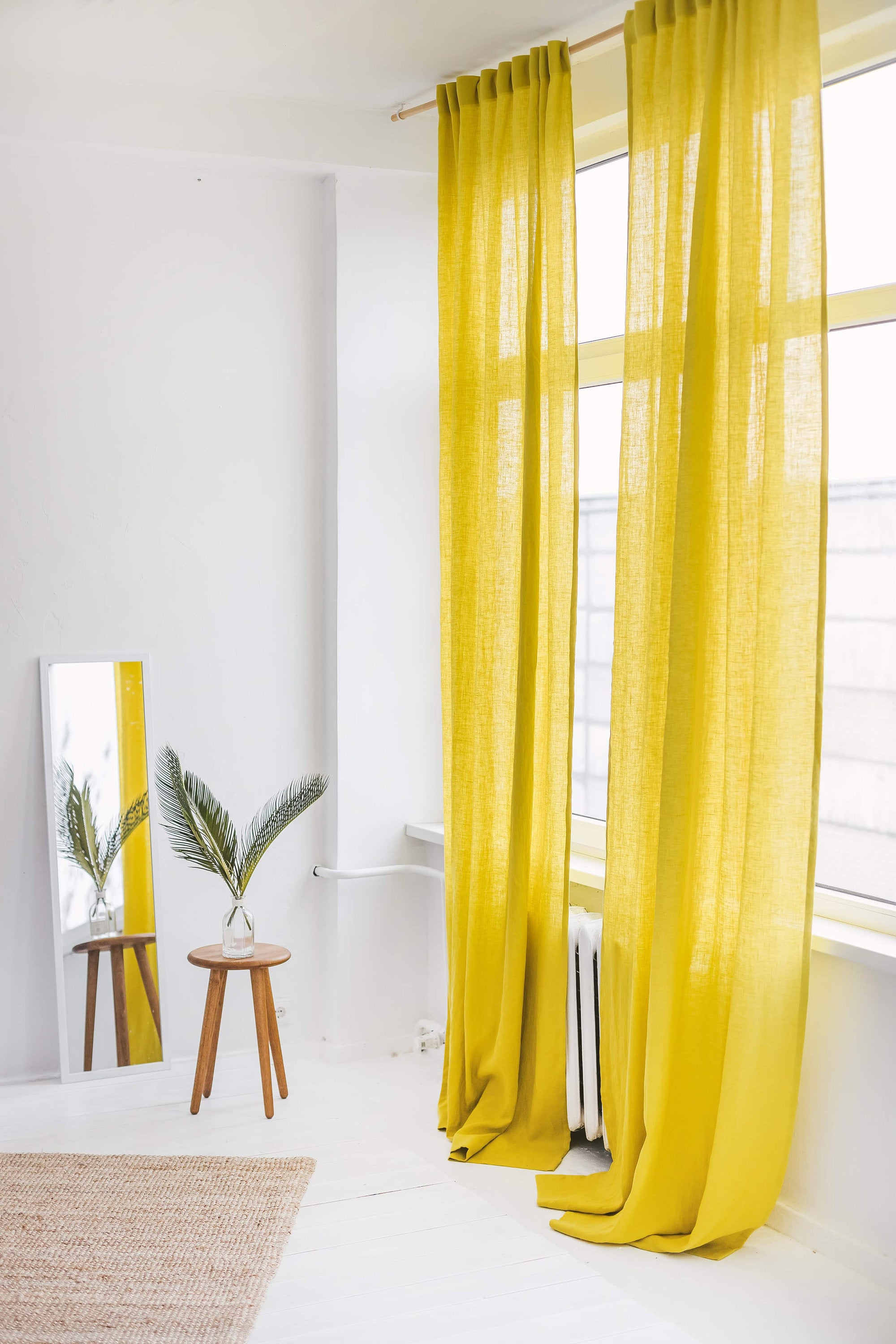Yellow sheer curtains discount