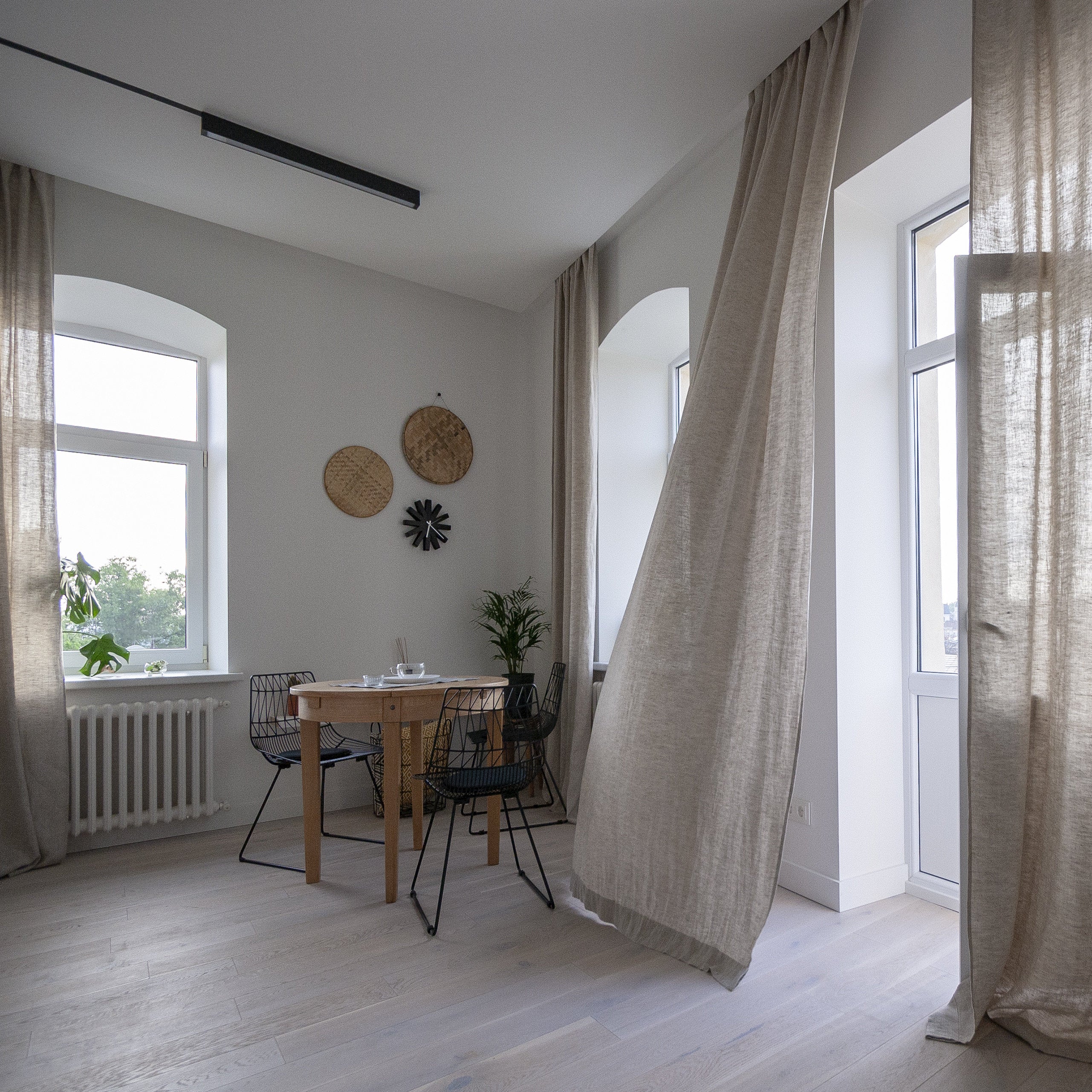 86.6"/220 Cm Width Linen Curtain