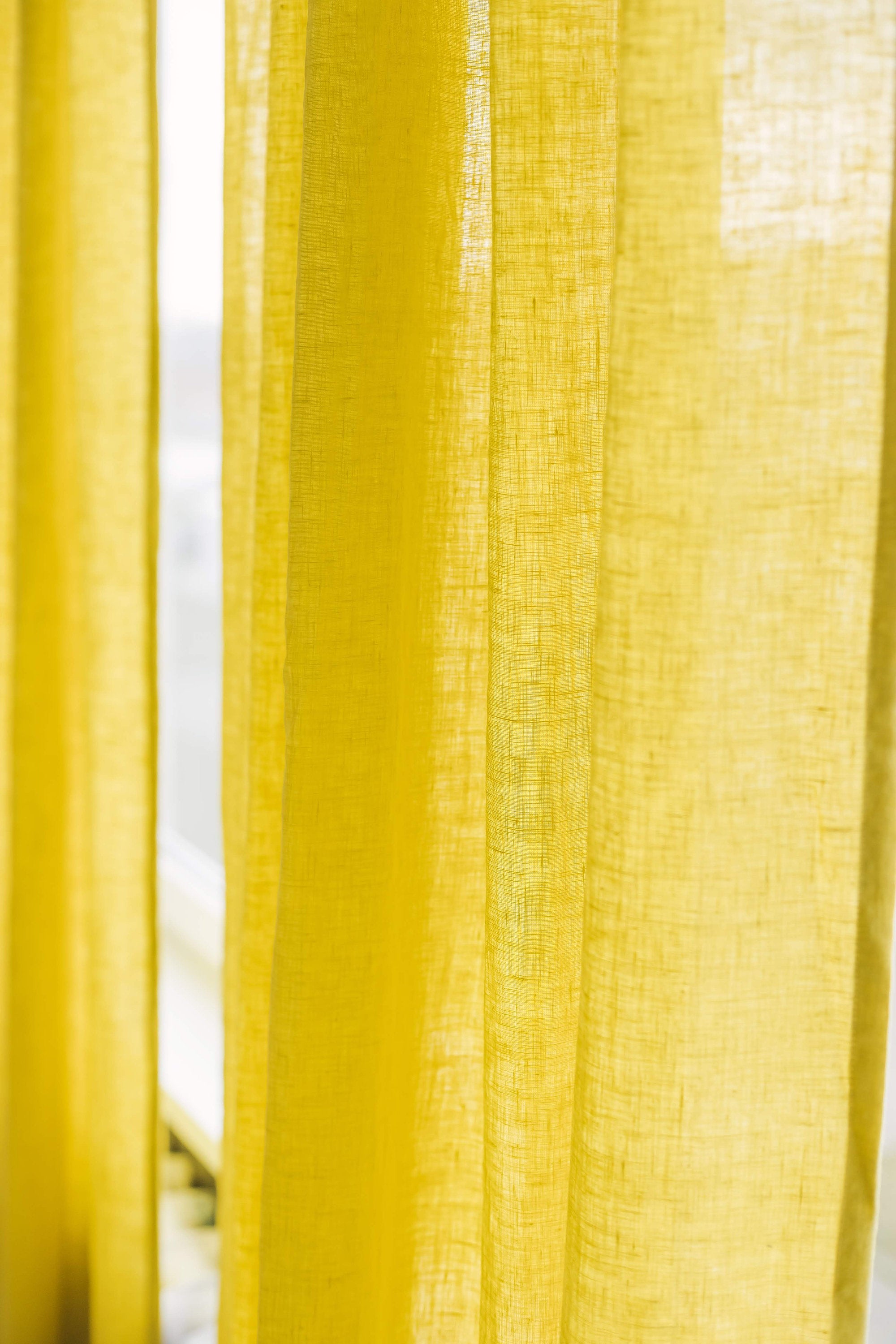 Chartreuse Yellow Linen Curtain