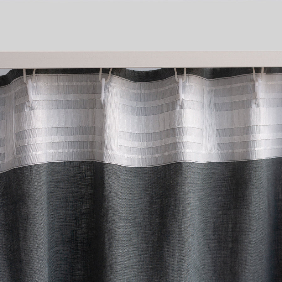 White Linen Curtain With Blackout Lining
