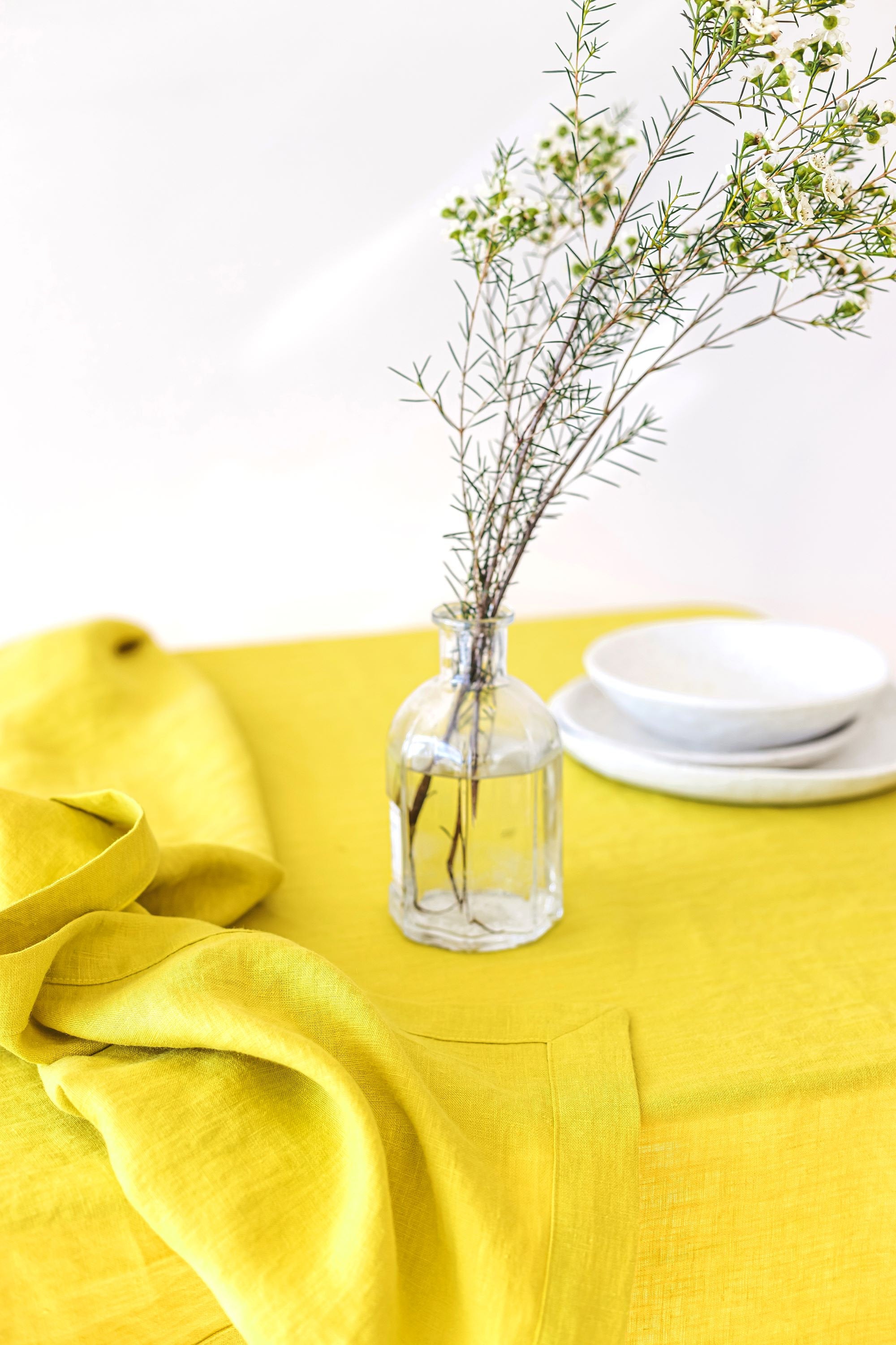 Chartreuse Linen Tablecloth